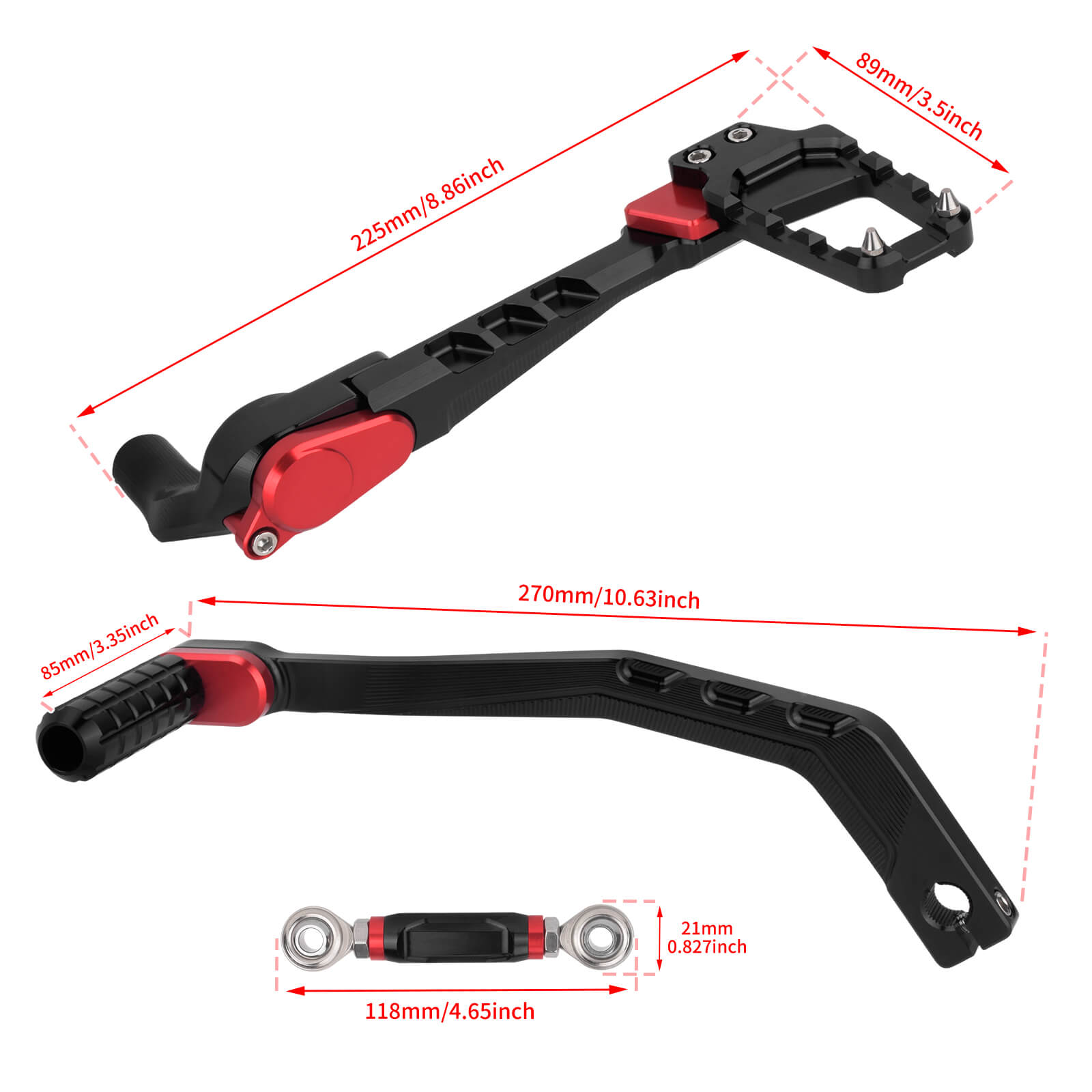 PE019001 mactions CNC Billet Aluminum red Mid Control Kit for Harley M8 softail st - size