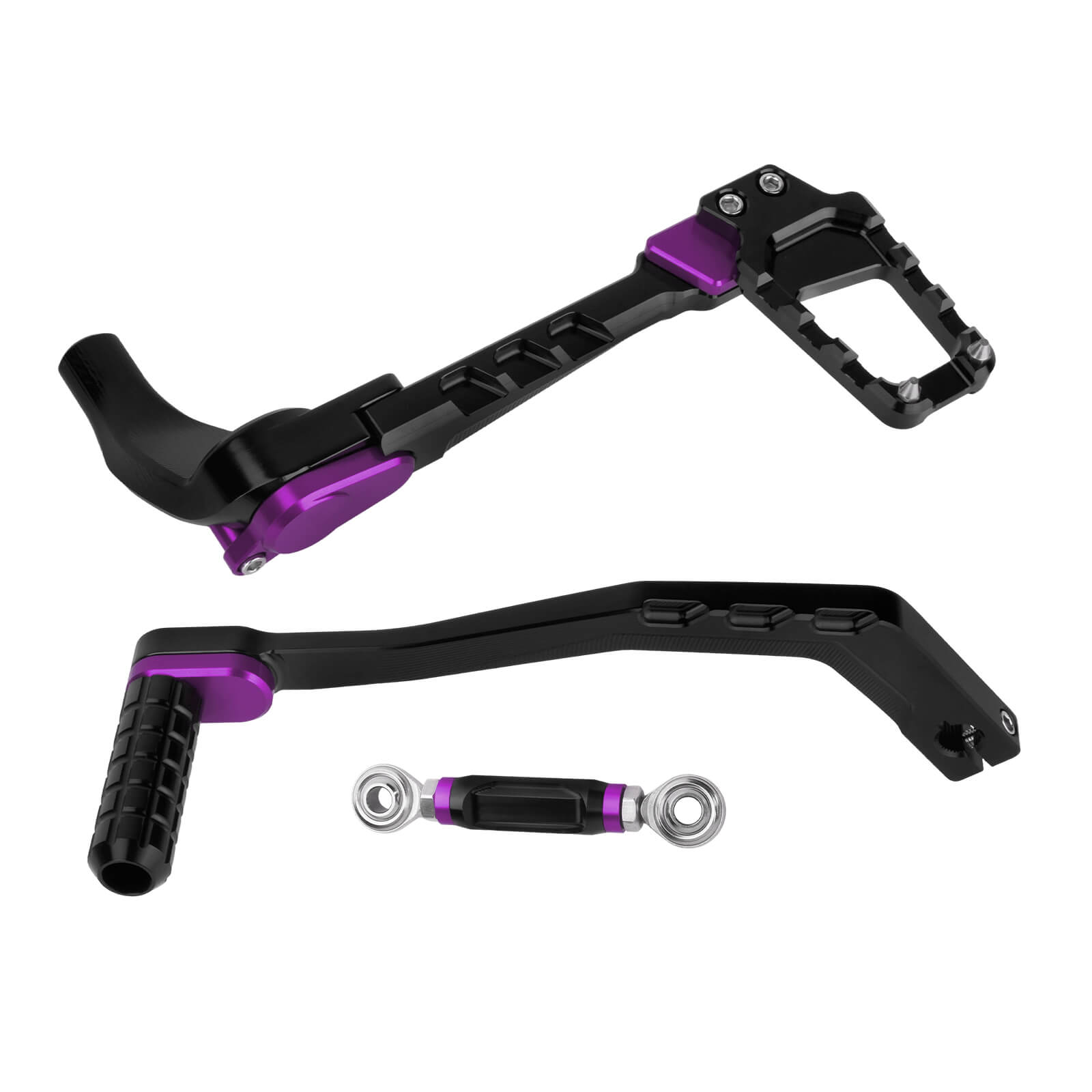 PE019004 mactions CNC Billet Aluminum purple Mid Control Kit for Harley M8 Softail