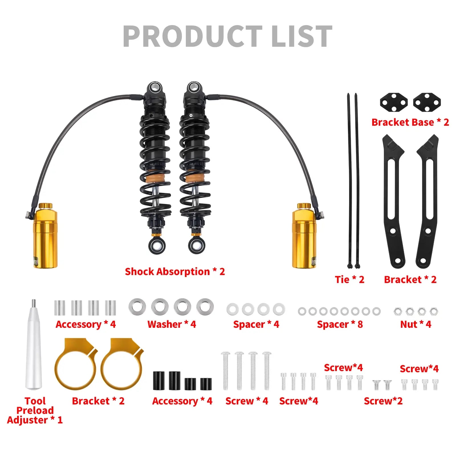 SU000102 mactions red Reservoir Rear Shocks Absorbers for harley touring list