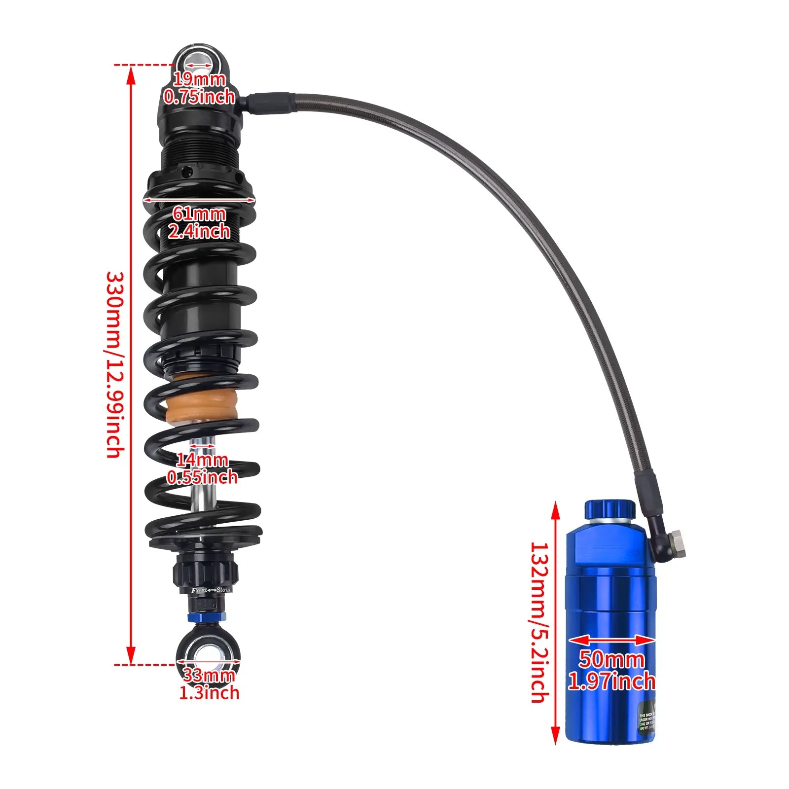 SU000105 Motorcycle shock absorber - size