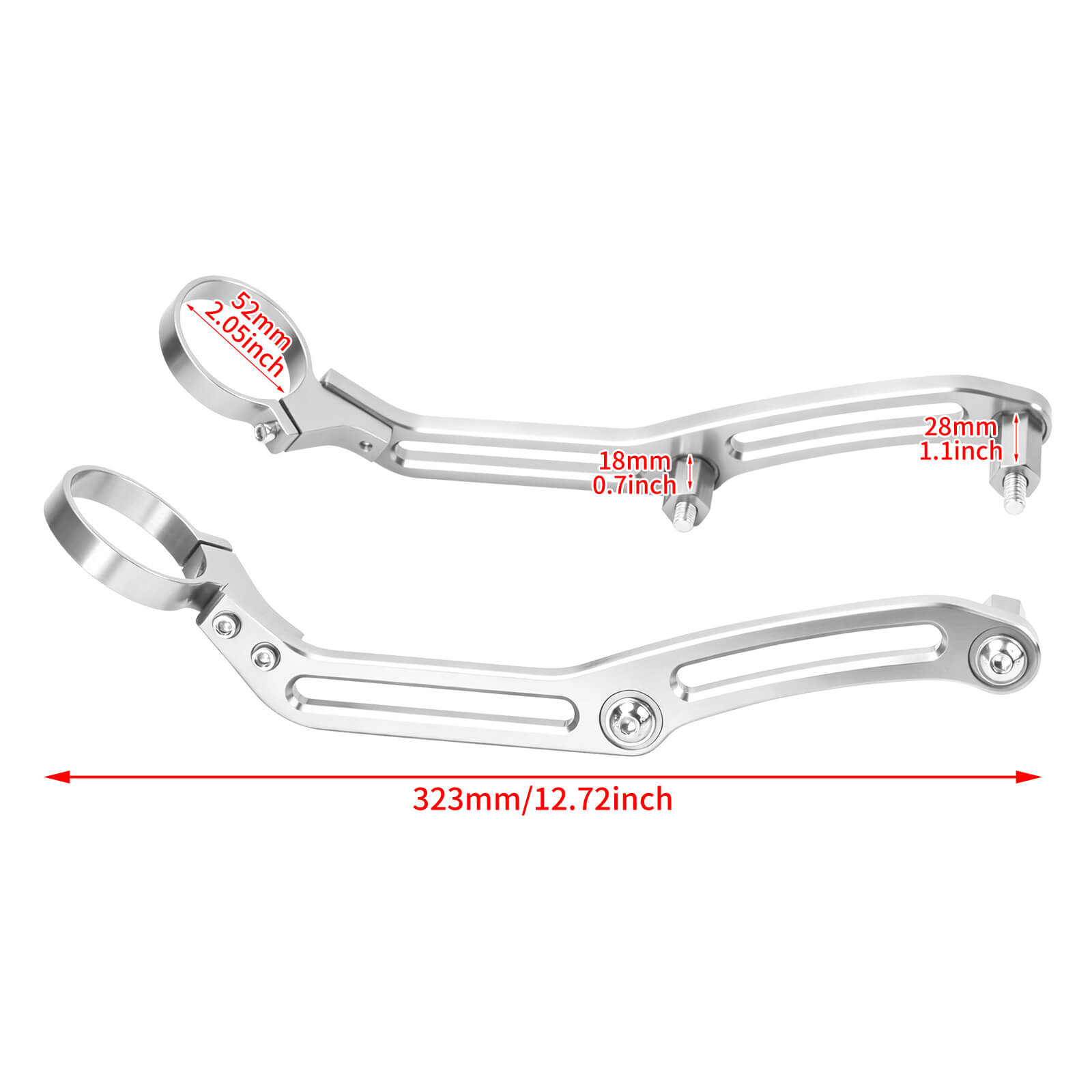 SU000305 mactions Chrome Reservoir Shock Mount Clamp for Harley road glide 2025 - size