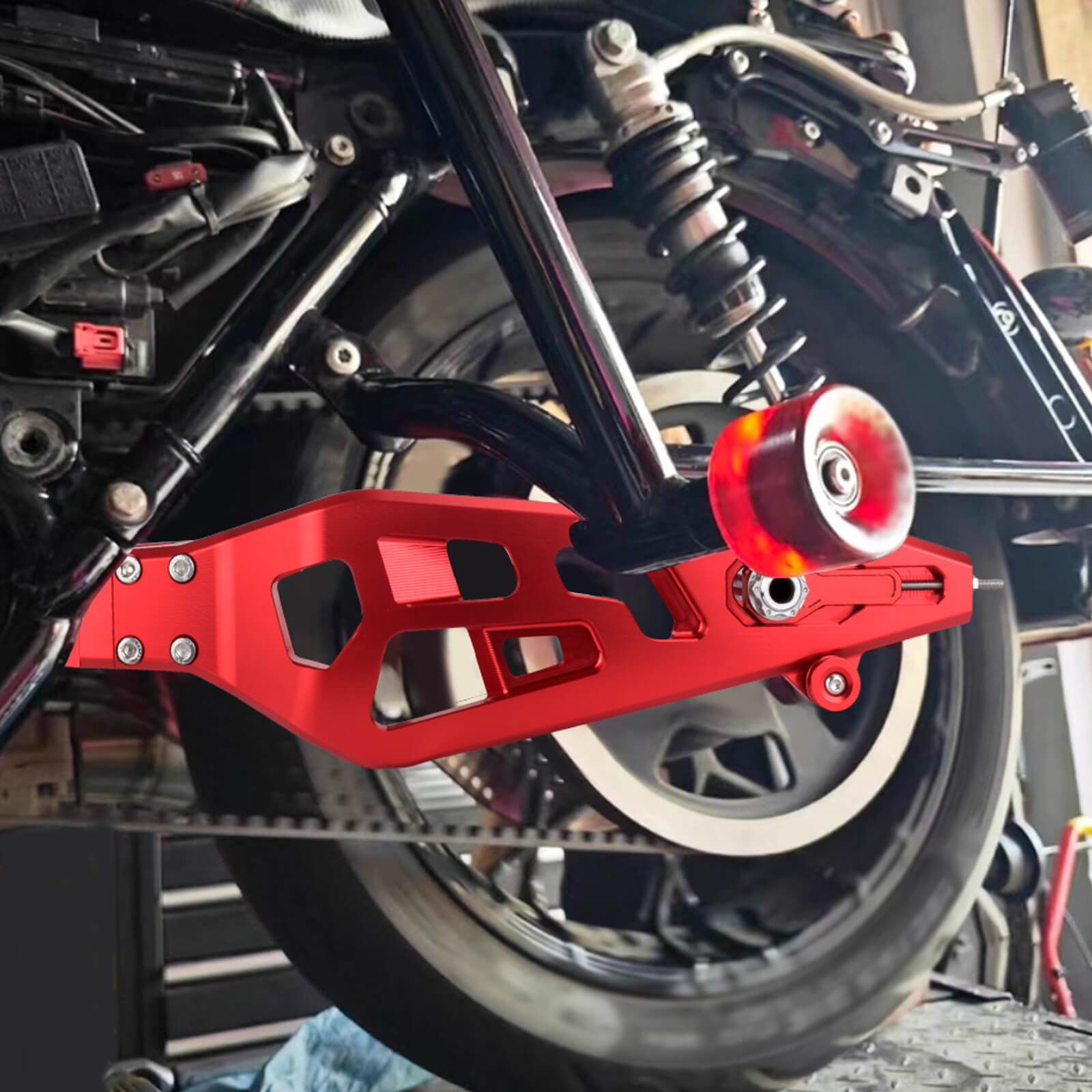 SU000405 mactions Performance CNC Aluminum Rear Swingarm For Harley road glide 2024 - effect