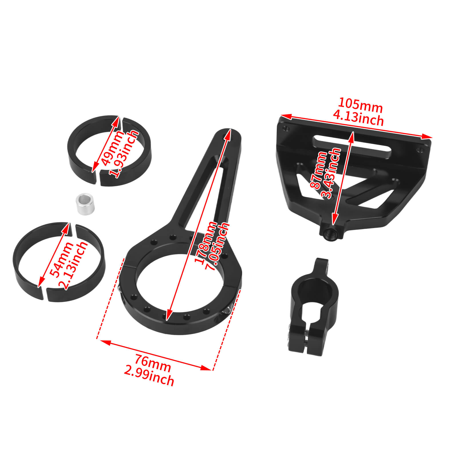 SU000701 Mactions Steering Stabilizer Bracket for Harley Road Glide Size