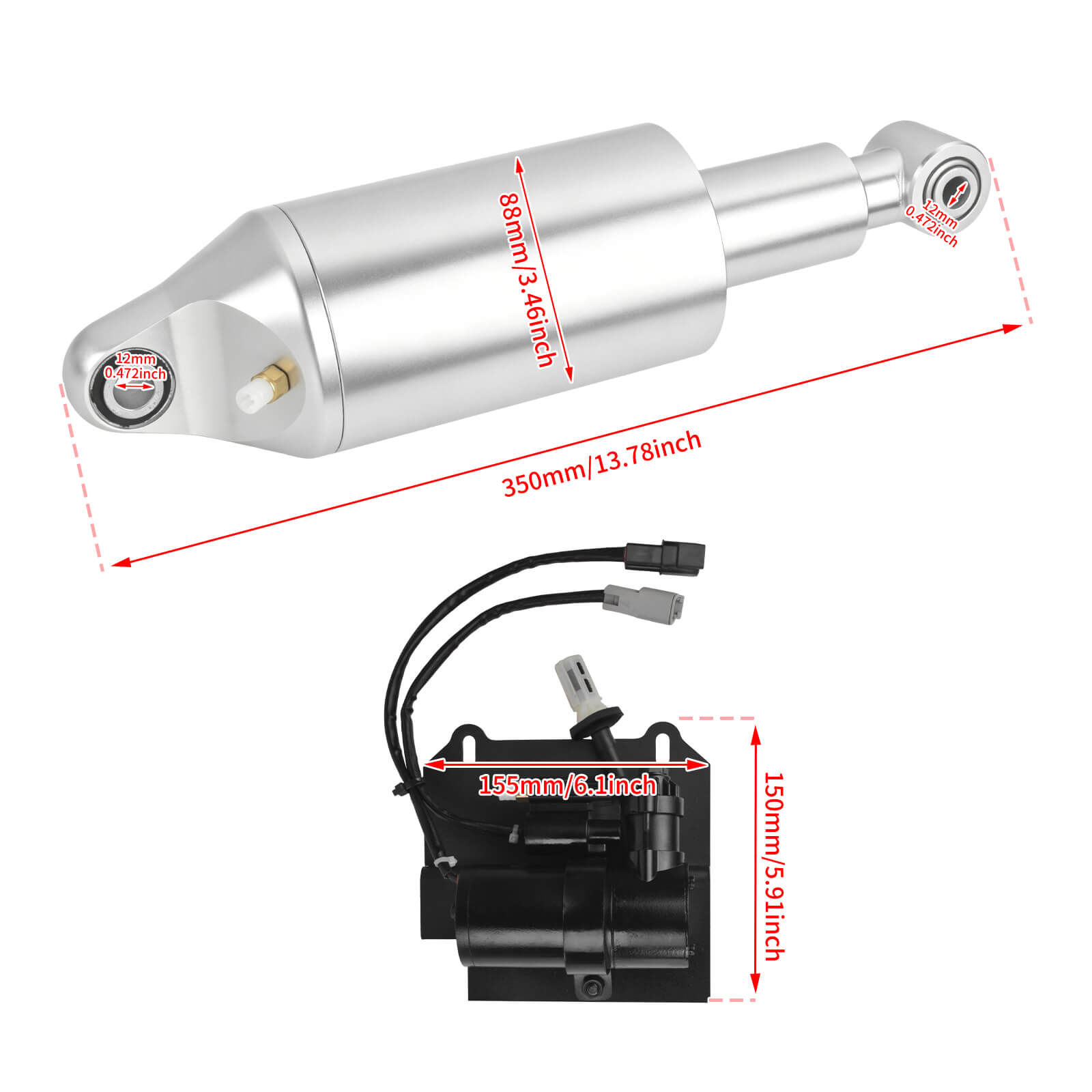 SU000904 Mactions Vehicle Shock Absorber Suspension for Softail 2018-2024 Size