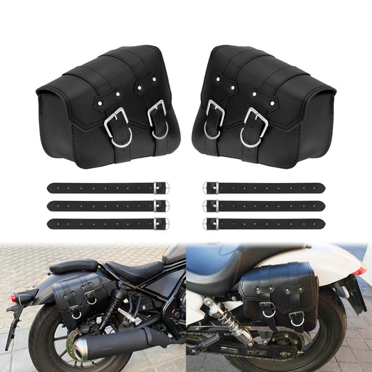 Motorcycle Saddlebag PU Leather Tool Bag Fit Harley Suzuki | Mactions