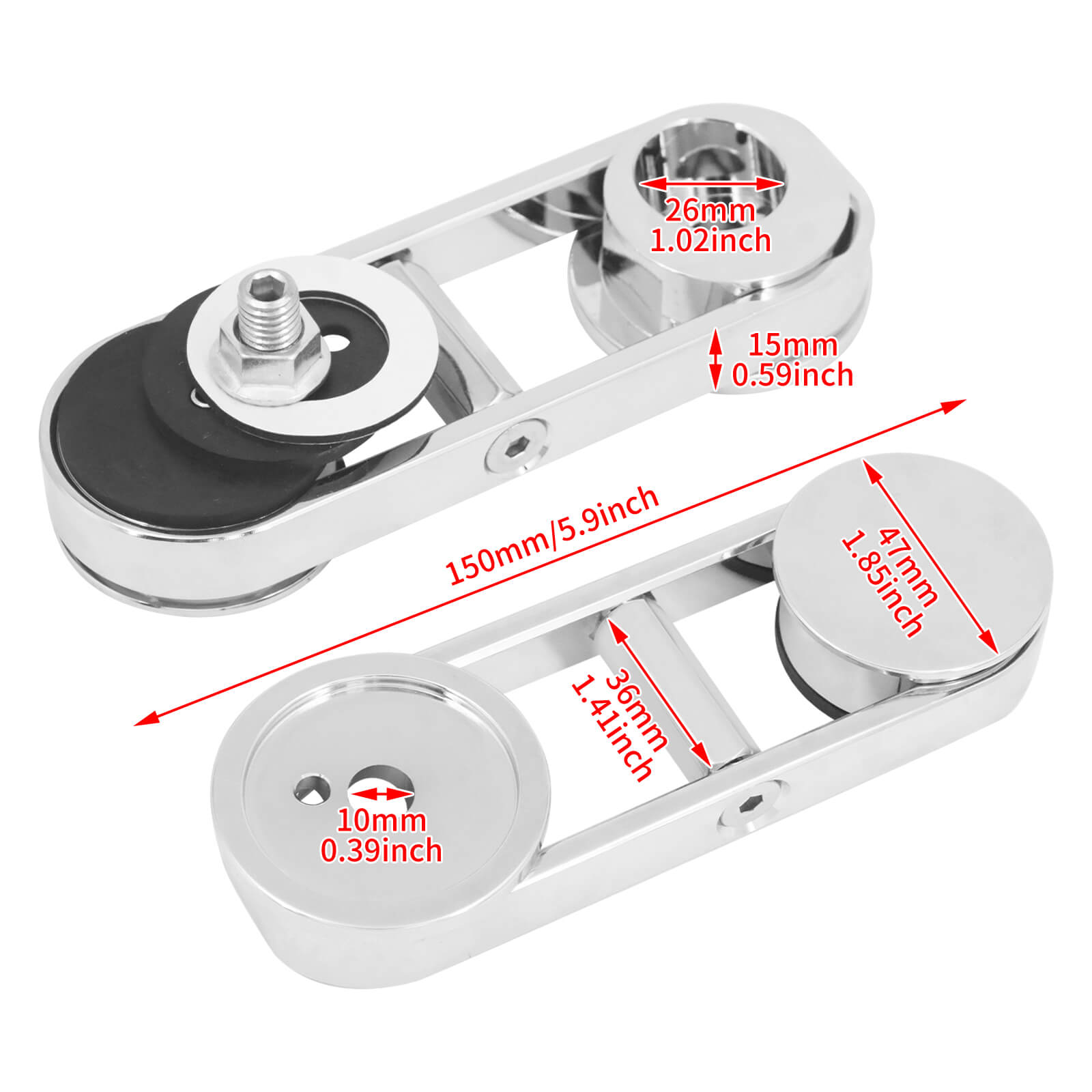 TH030702 mactions Fairing Mount Drop Block Mirror Extension Adapter For Harley Street Glide - size