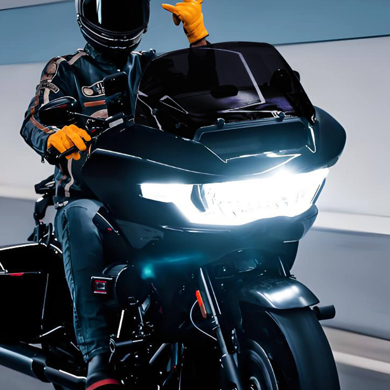 WI003901 mactions Motorcycle 10" Windshield For Harley Touring road glide - black