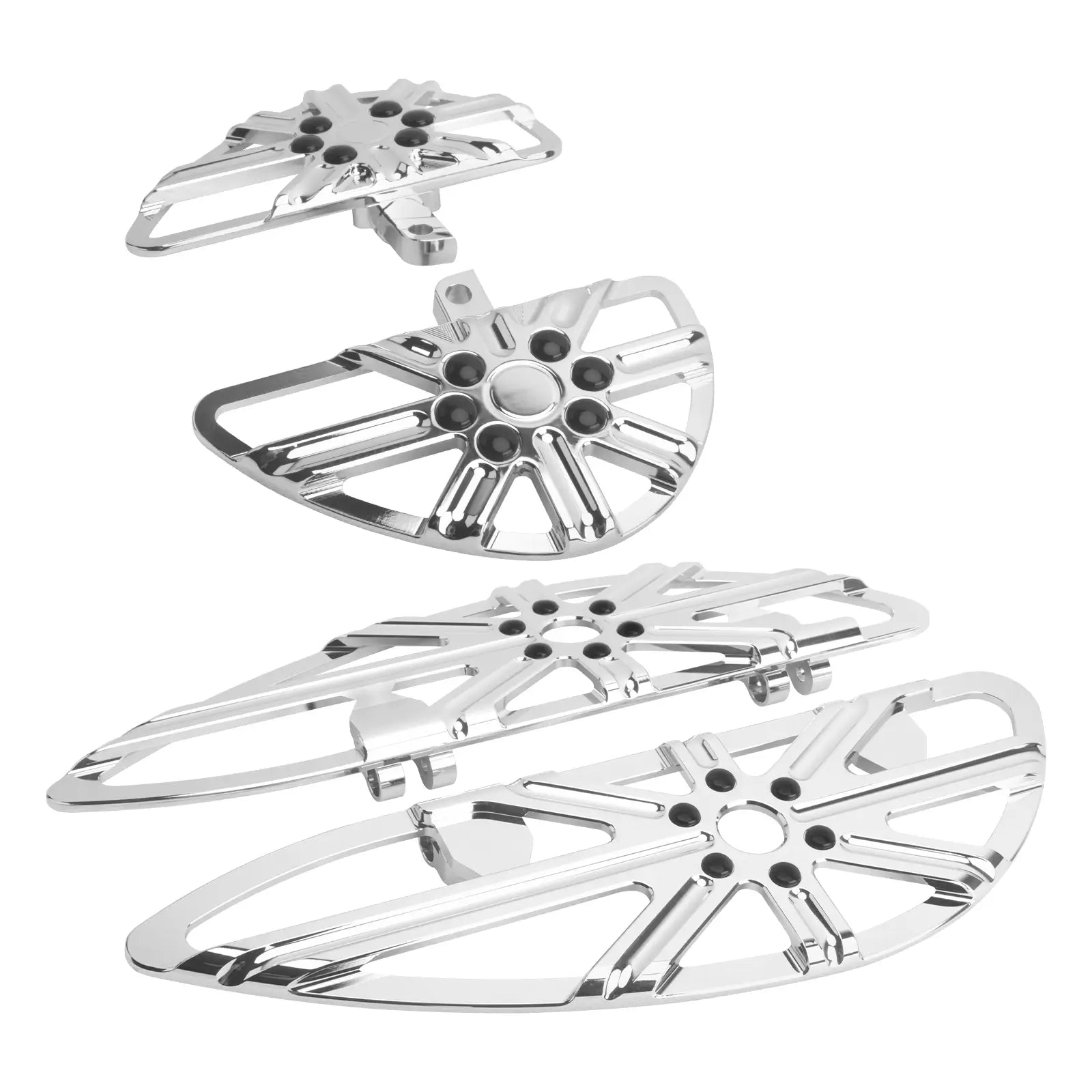 ZH000862 mactions rider passenger floorboards set for harley touring details