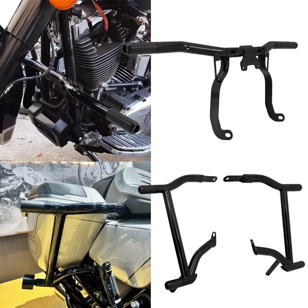 Motorcycle Saddle Bag Guards + Engine Crash Bar For Harley Touring 2014-2023 | Mactions