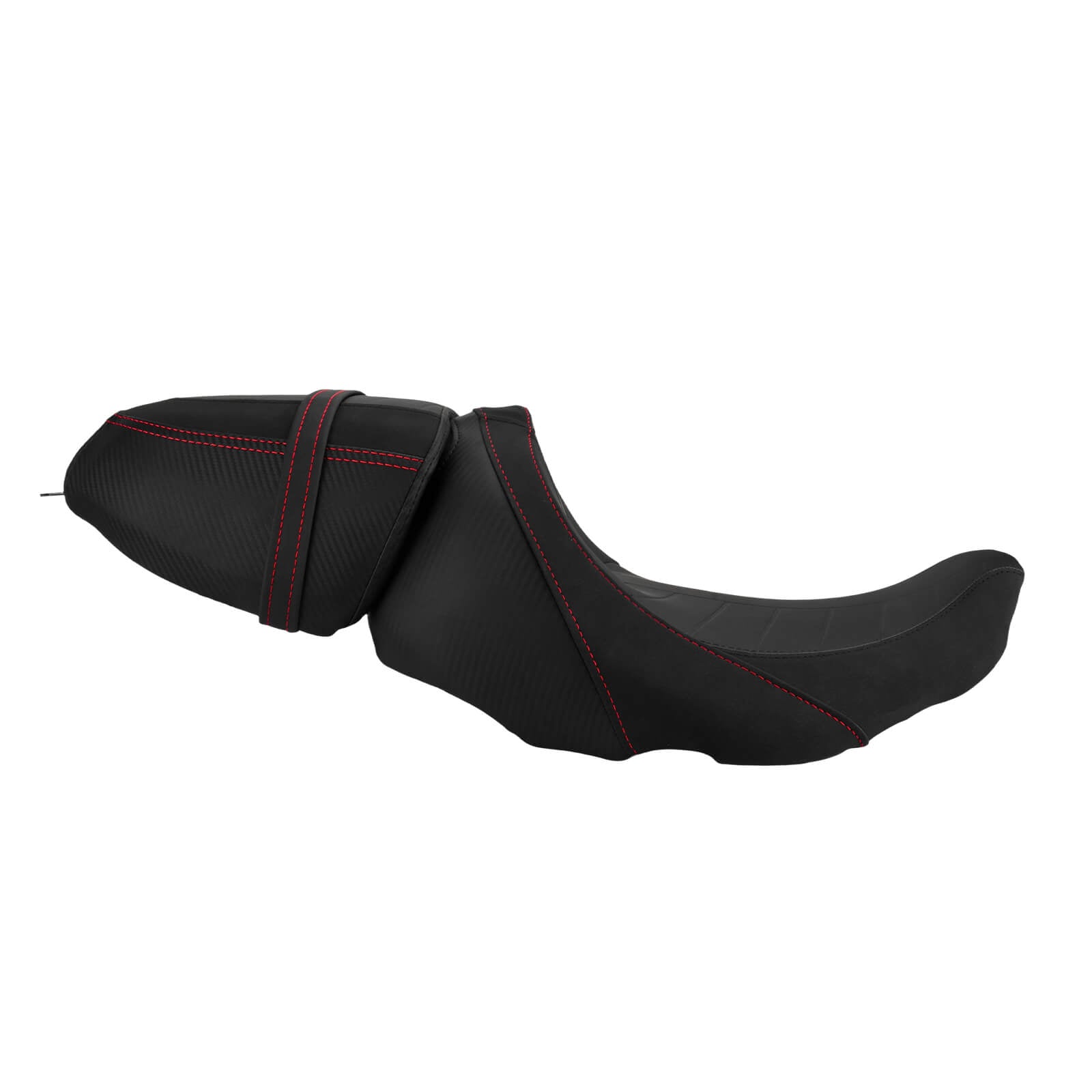Premium Custom 2-Up Rider & Passenger Seat with Red Stitching for Harley Touring '23-'25 | Mactions