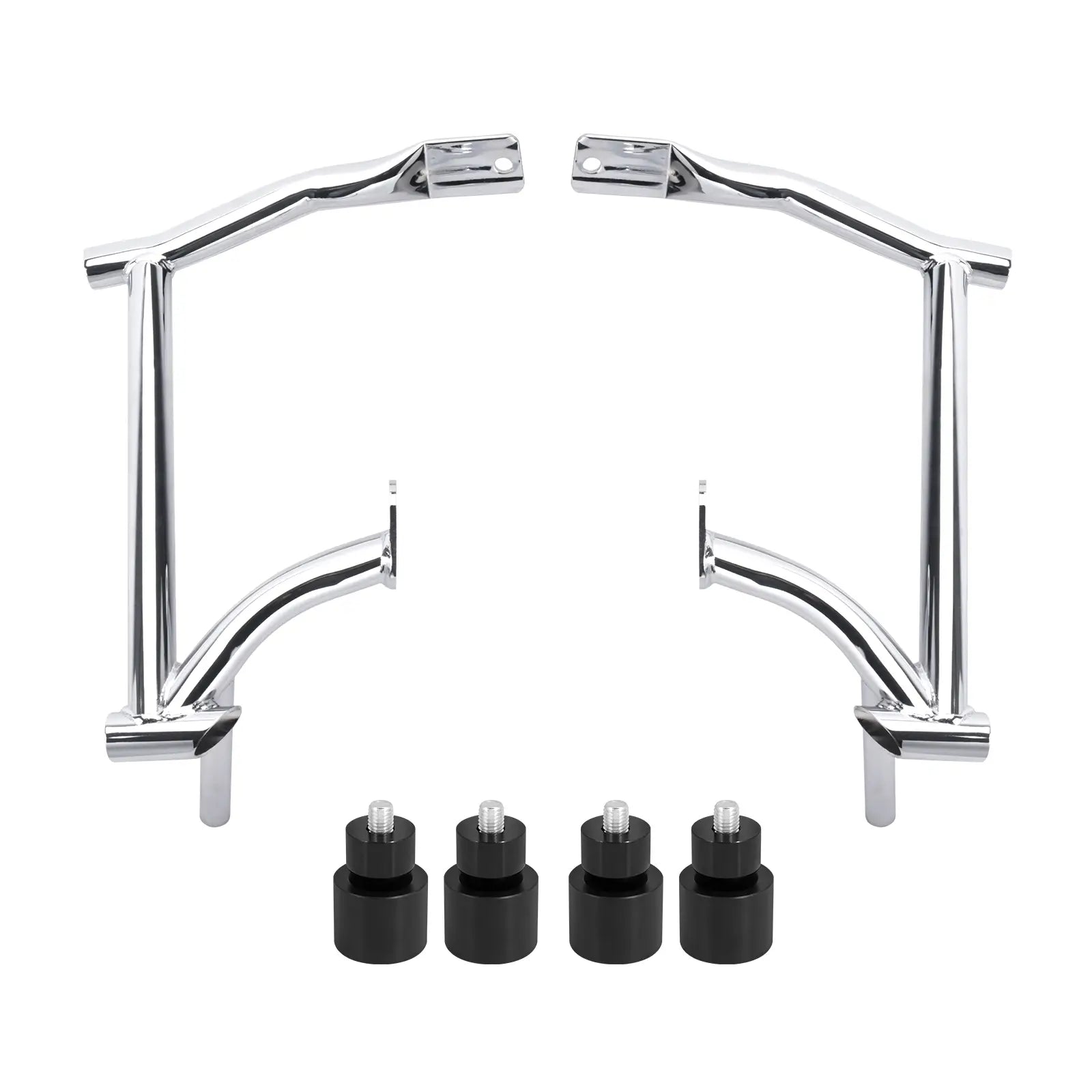 ZHFR0004 mactions chrome bag guards for harley touring black wheels