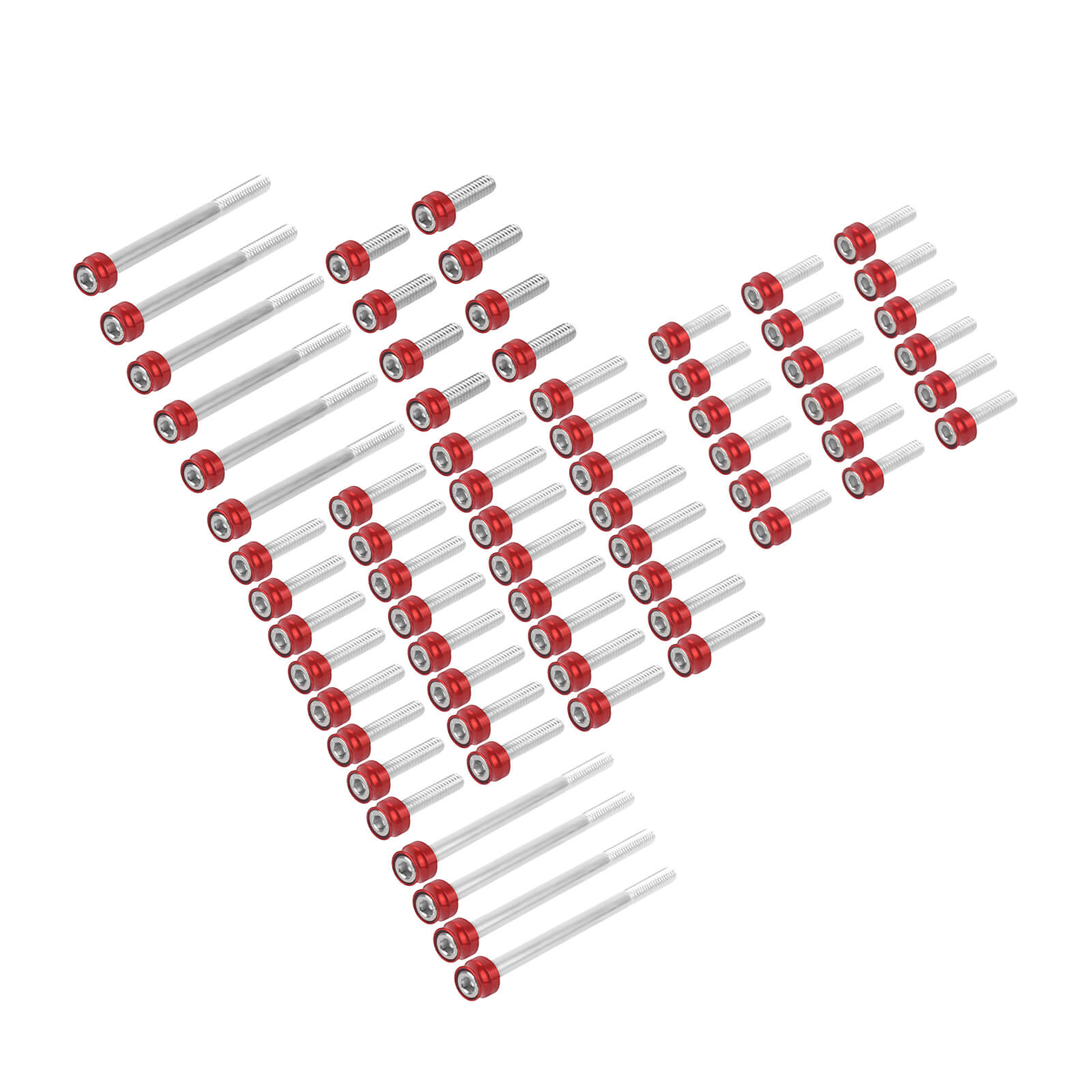 ZHFR0018-Mactions_Custom Color CNC Aluminum Engine Bolt Replacement Kit For Harley Touring Softail Red