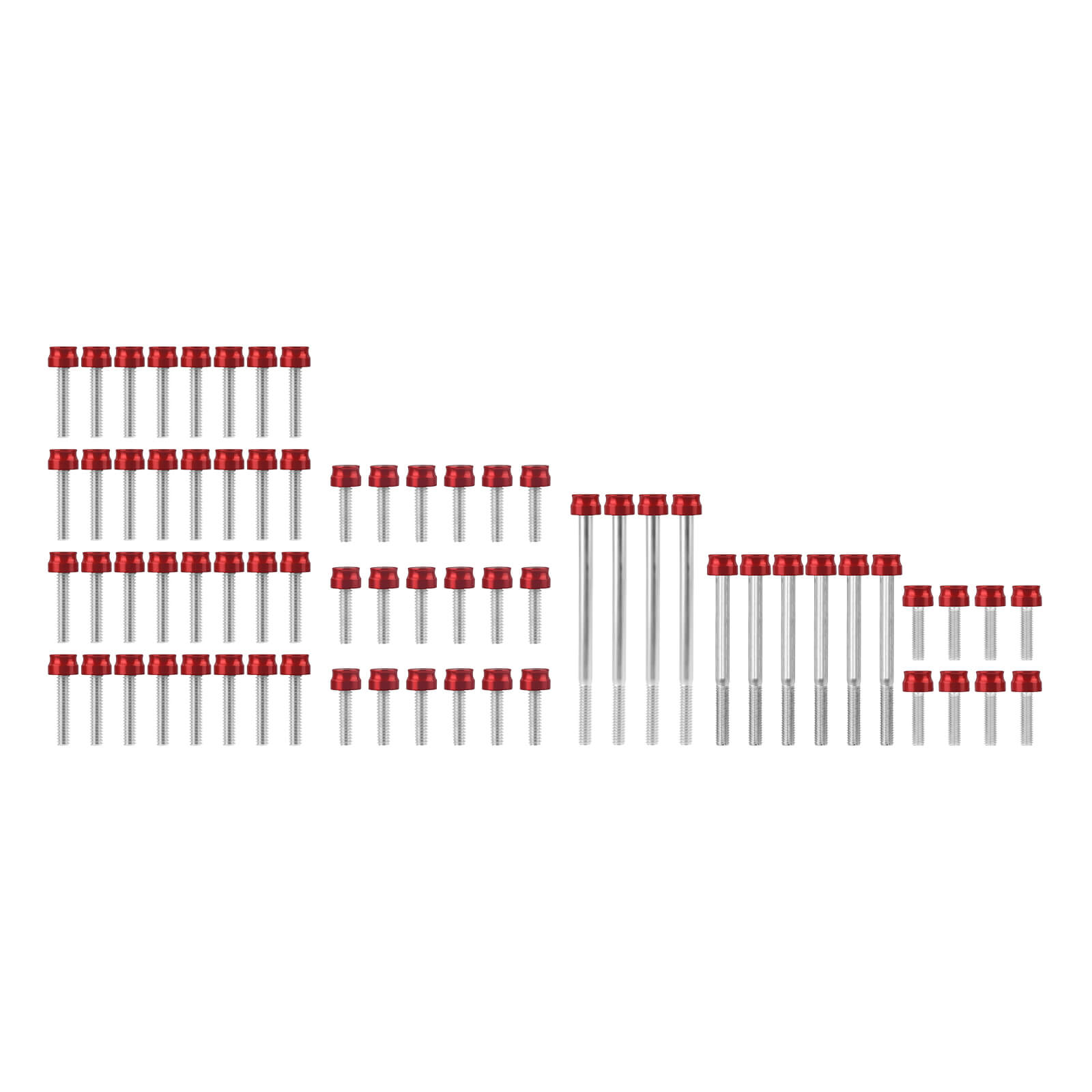 ZHFR0018-Mactions_Custom Color CNC Aluminum Engine Bolt Replacement Kit For Harley Touring Softail Red
