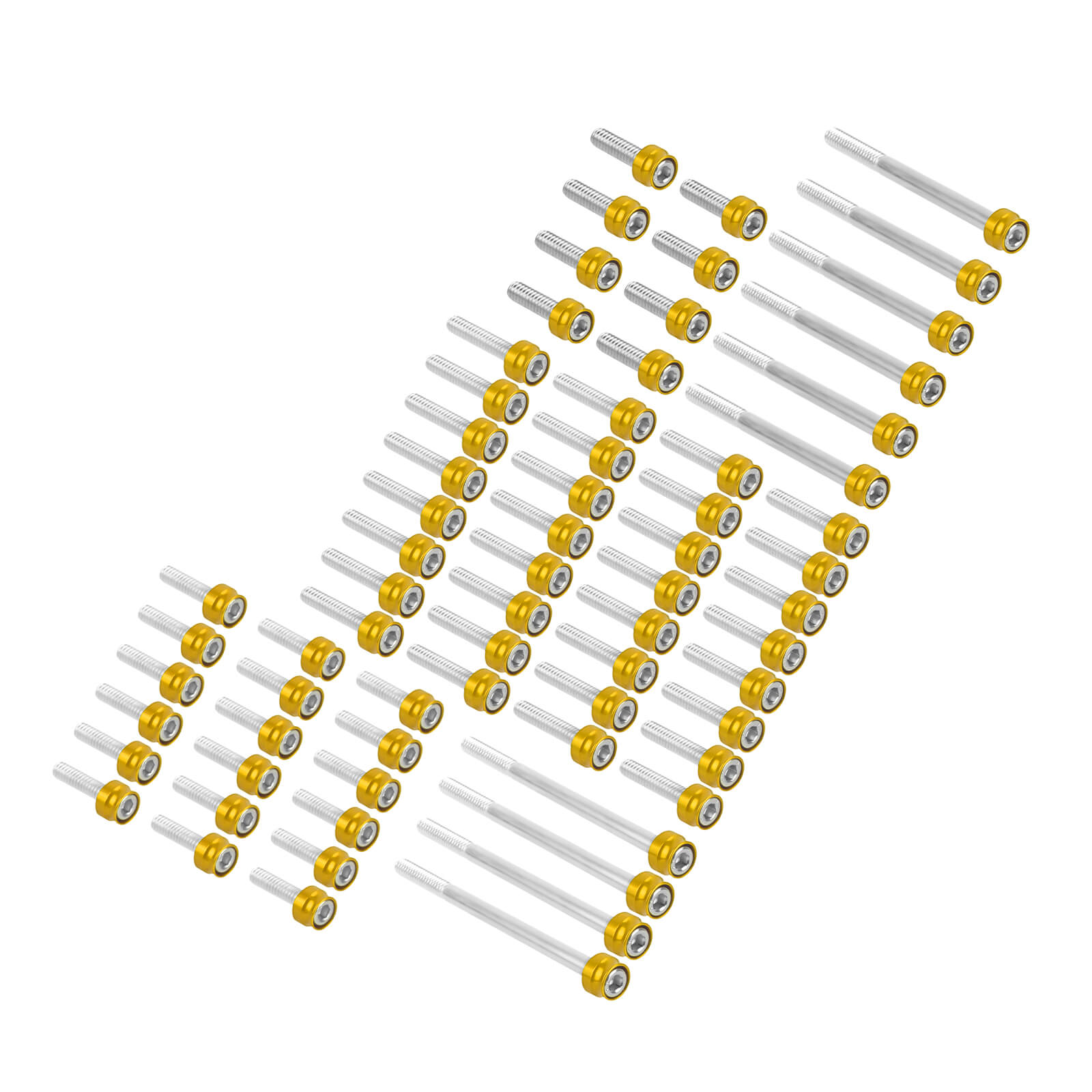 ZHFR0019-Mactions_Custom Color CNC Aluminum Engine Bolt Replacement Kit For Harley Touring Softail Gold