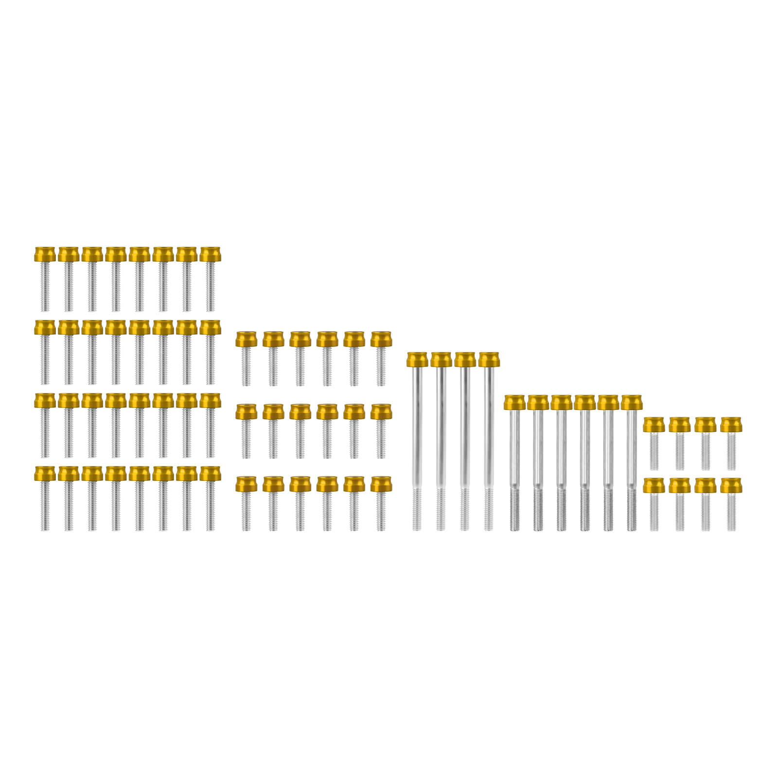 ZHFR0019-Mactions_Custom Color CNC Aluminum Engine Bolt Replacement Kit For Harley Touring Softail Gold