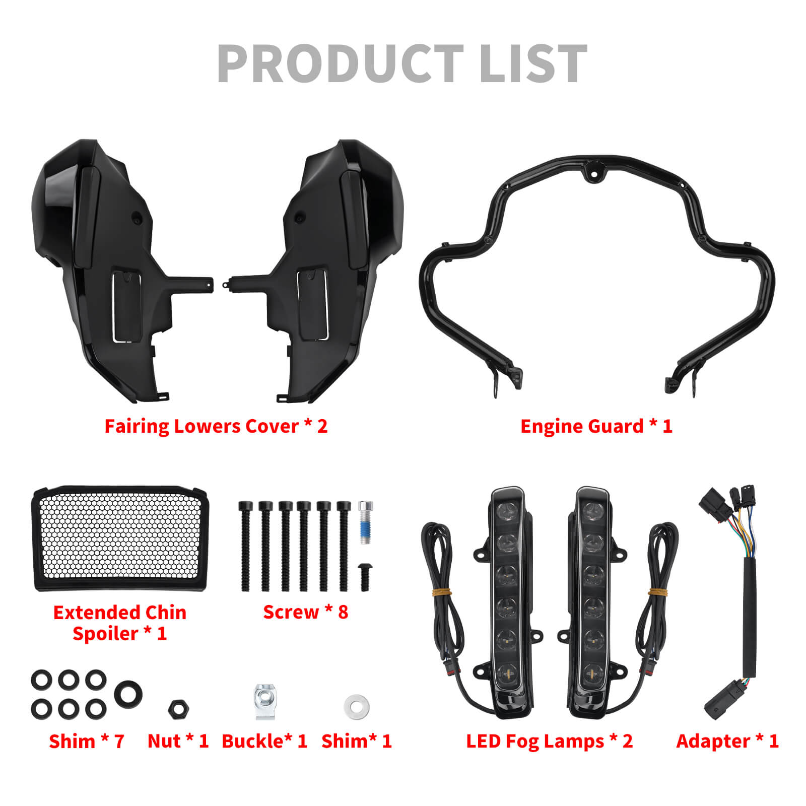 ZHFR0026 Mactions Lower Fairing Kit with LED Lights For Harley Touring Product List