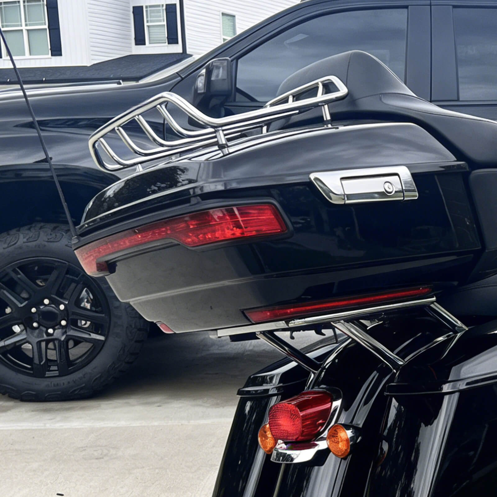 ZHLU0006 mactions 13.5" King Tour Pack Trunk Top Luggage Rack Set For Harley Touring