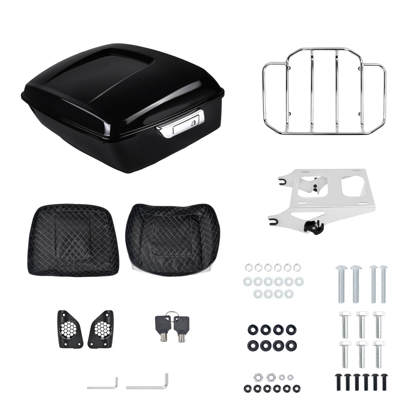 13.7" King Tour Luggage Trunk w/ Luggage Rack For Harley Touring '14-'25 | Mactions