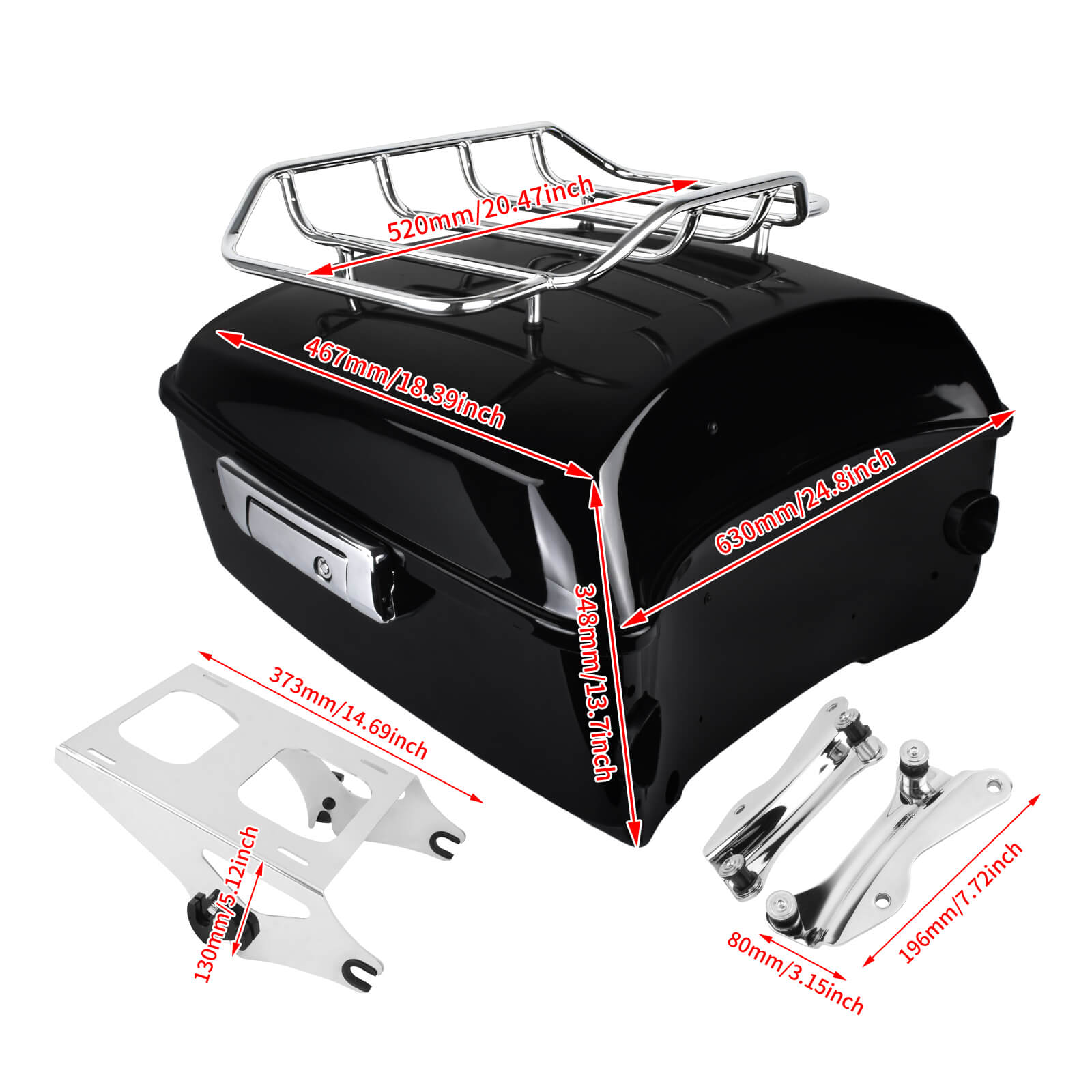 13.7'' King Tour Trunk with Quick Detach Rack for Harley Touring 2014-2025 | Mactions