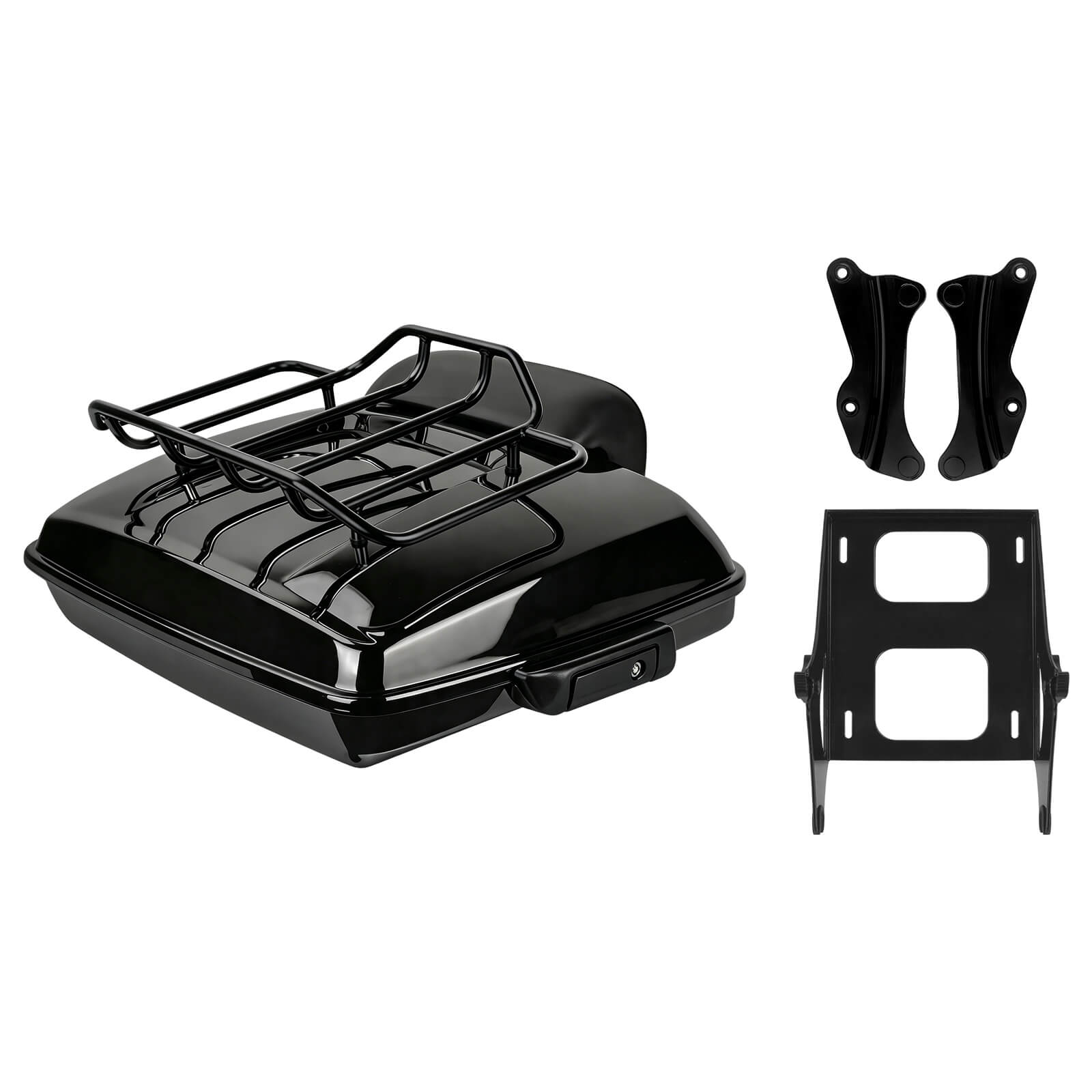 7.5" Razor Tour Pack Trunk with Backrest & Quick Detach Luggage Rack for Harley Touring '14-'25 | Mactions