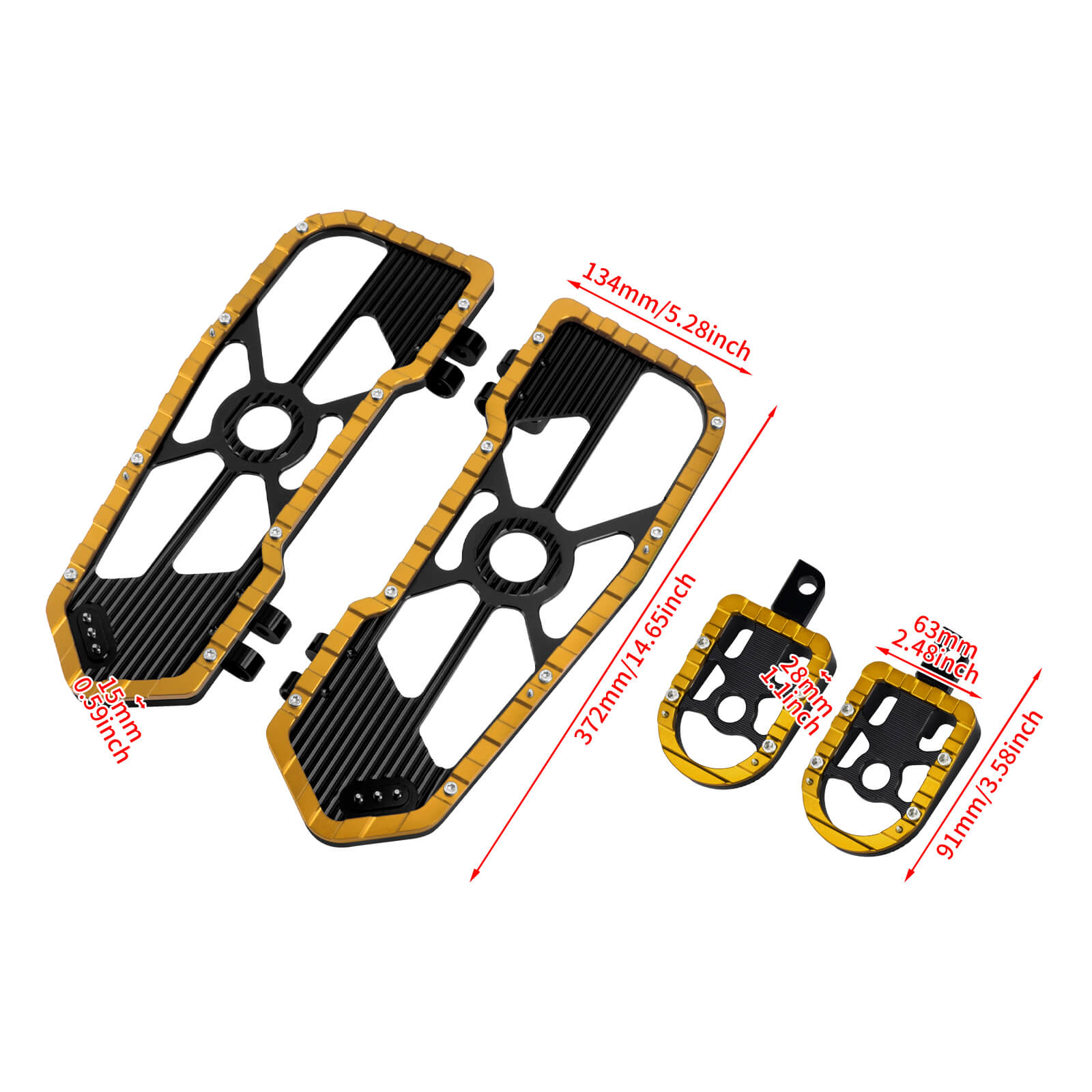 CNC Wide Rider Floorboards Passenger Foot Pegs Set for Harley Touring Dyna Softail | Mactions