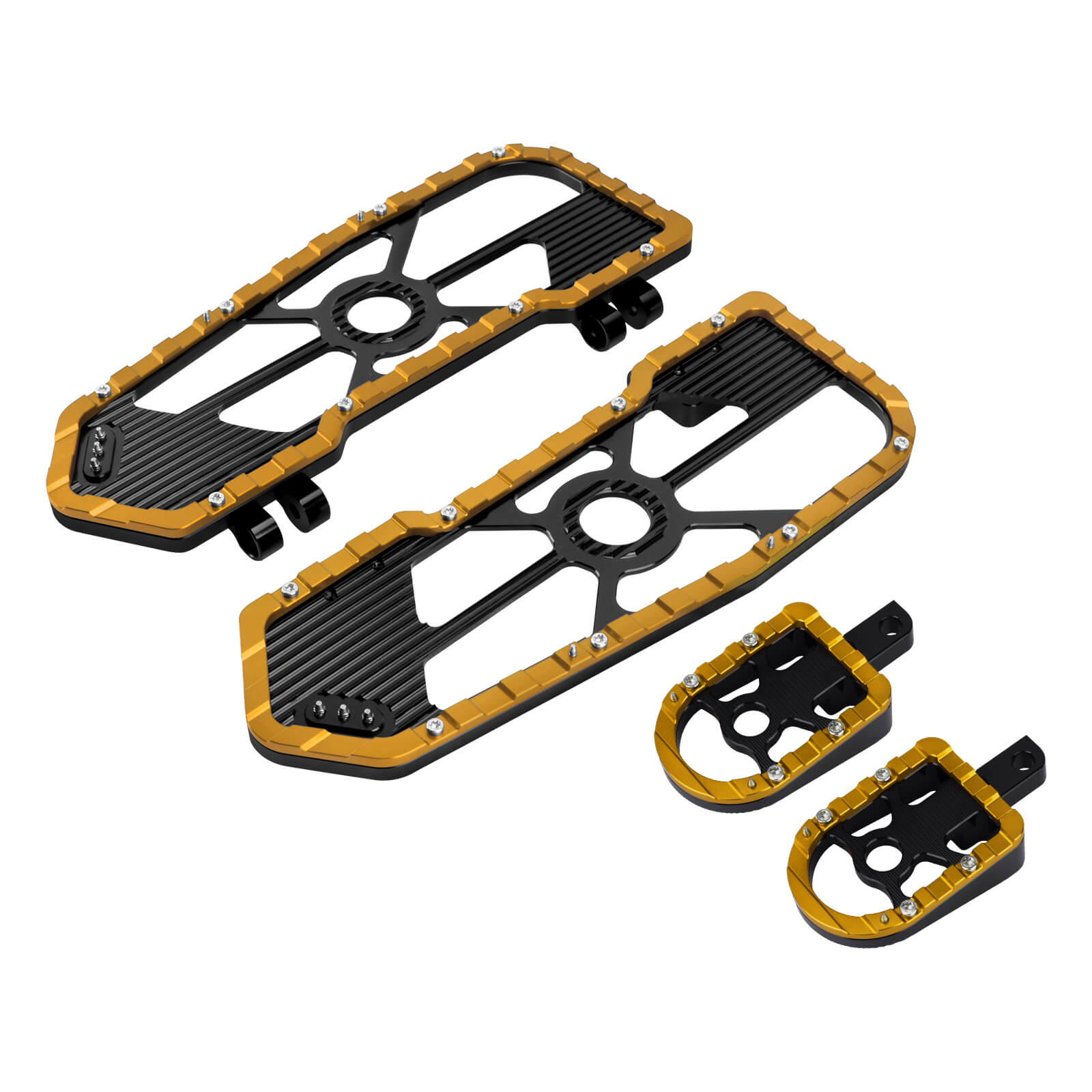 CNC Wide Rider Floorboards Passenger Foot Pegs Set for Harley Touring Dyna Softail | Mactions