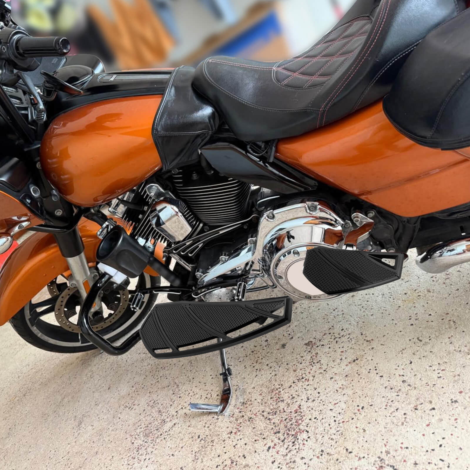 ZHPE0026 mactions CNC Wide Rider Passenger Floorboards Foot Pegs for harley touring