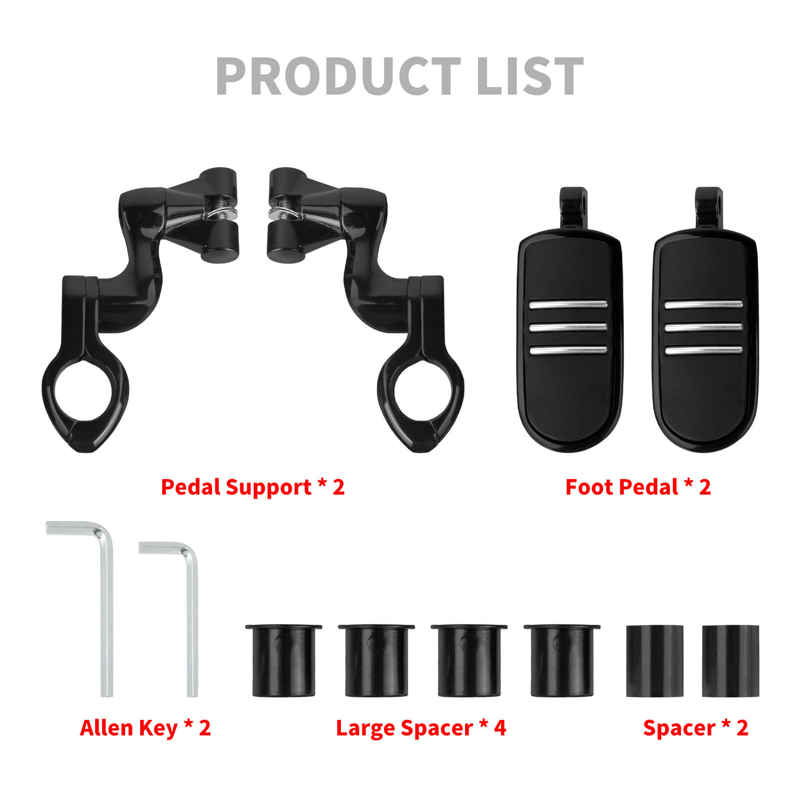 ZHPE0036 Mactions_Universal 1-1/4" Engine Guard Highway Foot Pegs kit for Harley Suzuki Product List