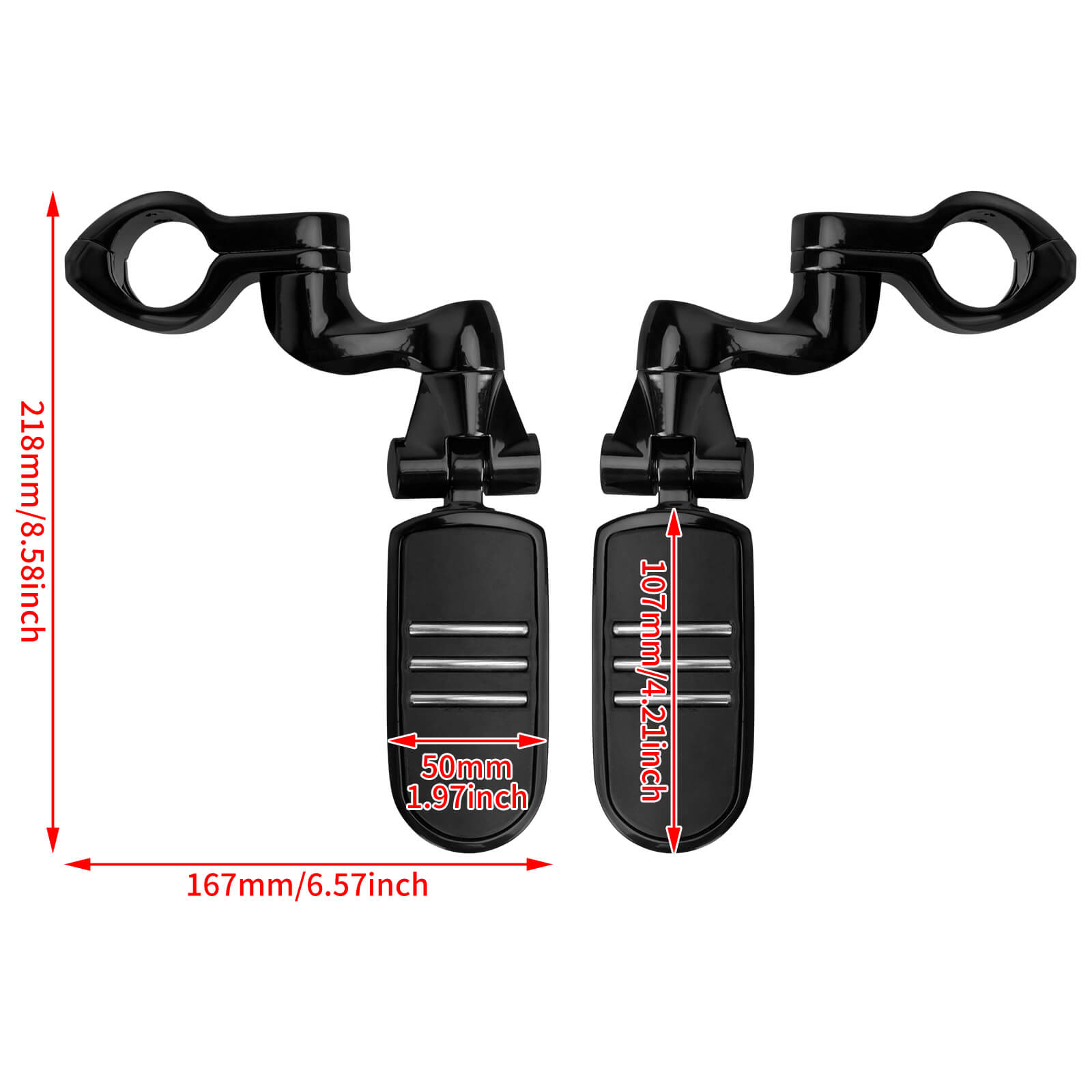 ZHPE0036 Mactions_Universal 1-1/4" Engine Guard Highway Foot Pegs kit for Harley Suzuki Size