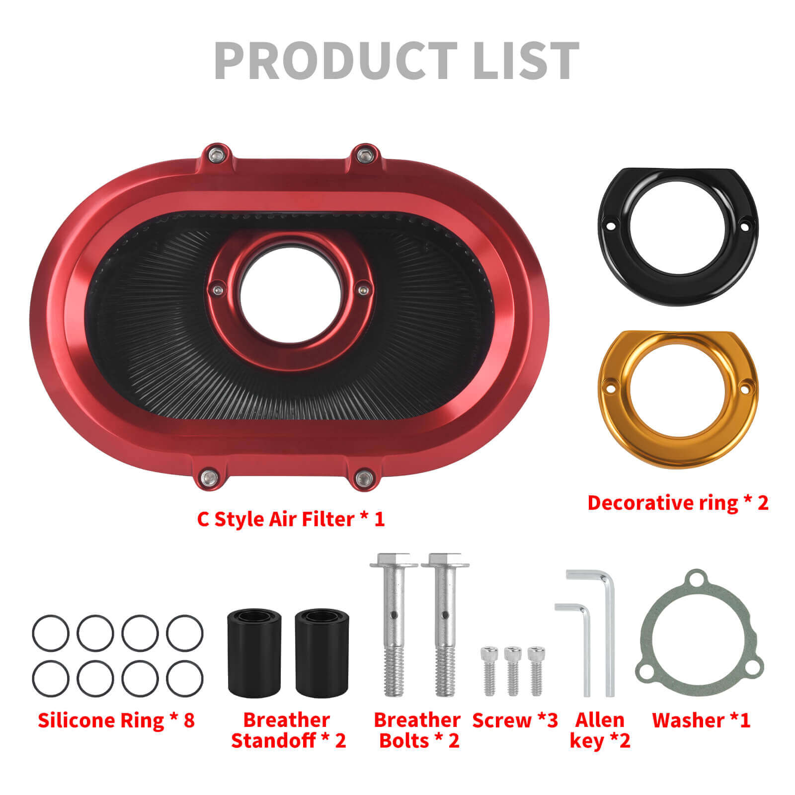 Coordinated Oval Harley Air Cleaner Kit for Touring '08-'16 Softail '16-'17 | Mactions