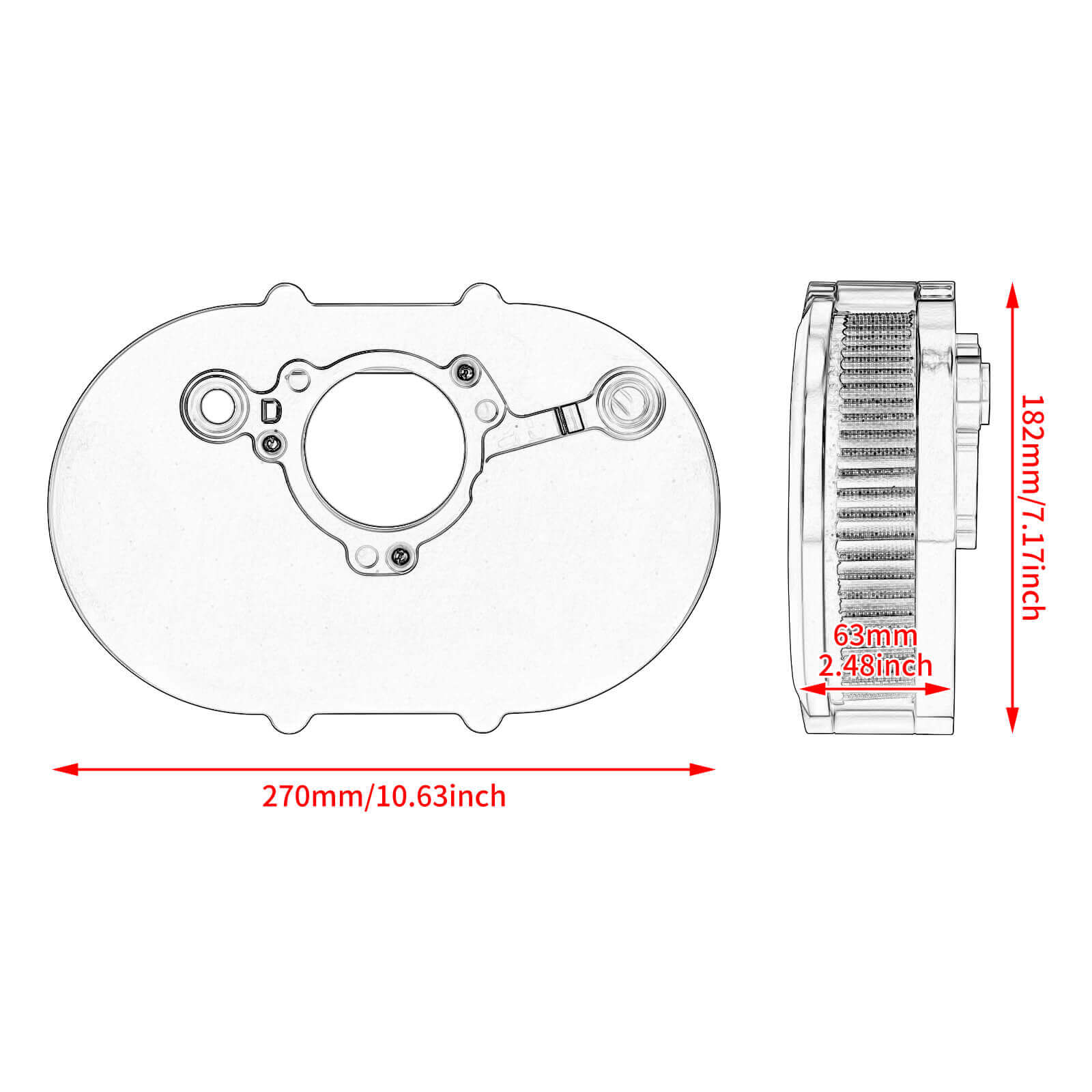 Oval CNC Air Cleaner Kit for Harley M8 Touring Softail '18-'24 | Mactions