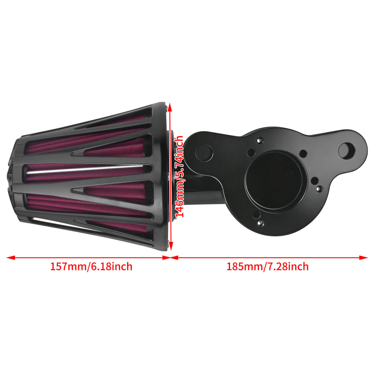 af009917 mactions forward facing air intake kit sportster xl 2010 black red size