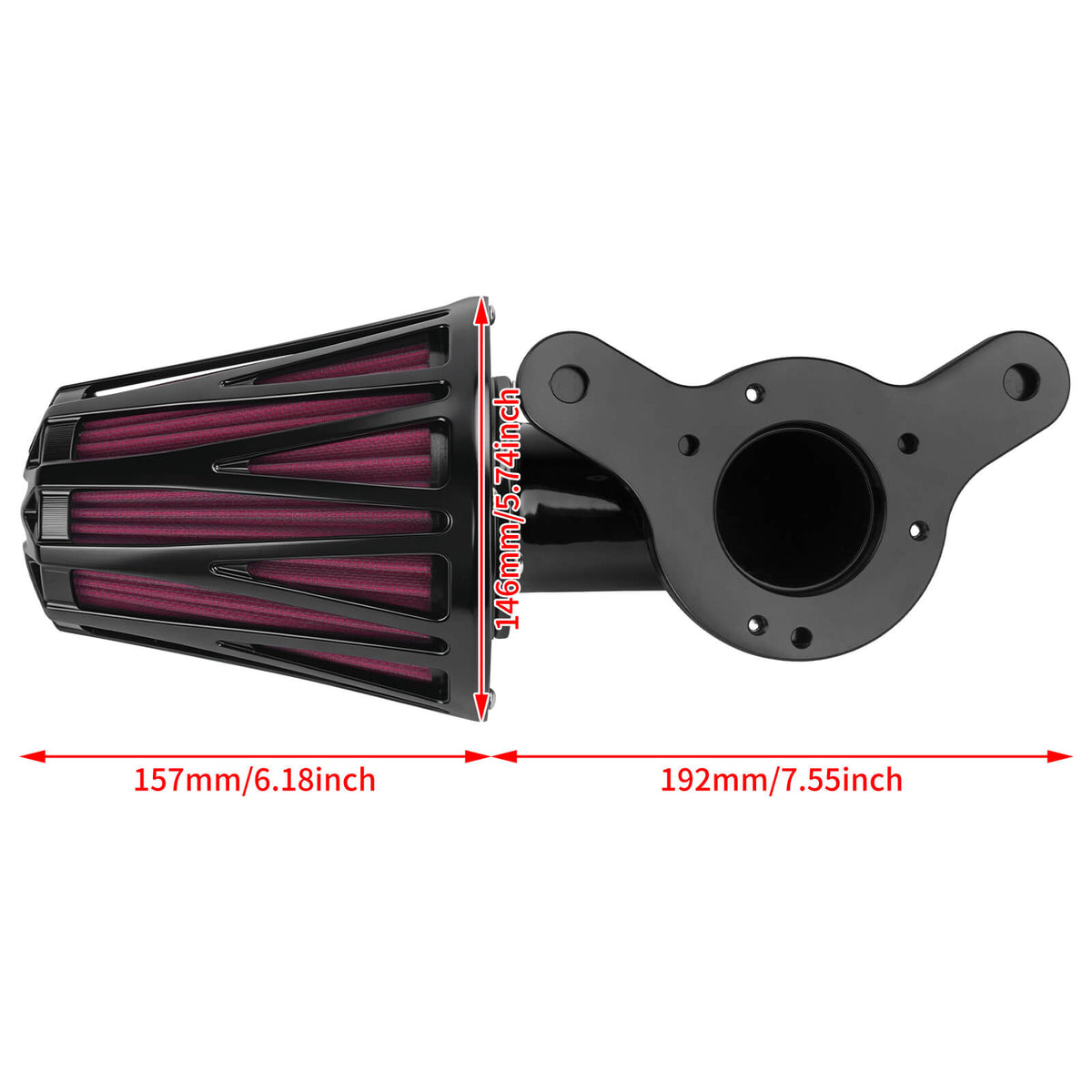 90-Degree Custom Air Filter Kit for Softail '16-'17 Touring & Trike '08-'16 | Mactions