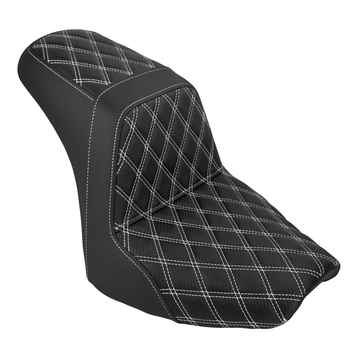 cb015002 mactions driver passenger saddle seat fat boy 2024 white stitching rear angle