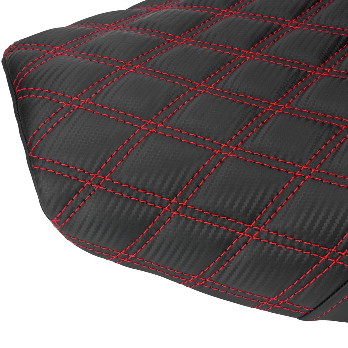 cb015003 mactions driver passenger saddle seat softail 2026 red stitching close up