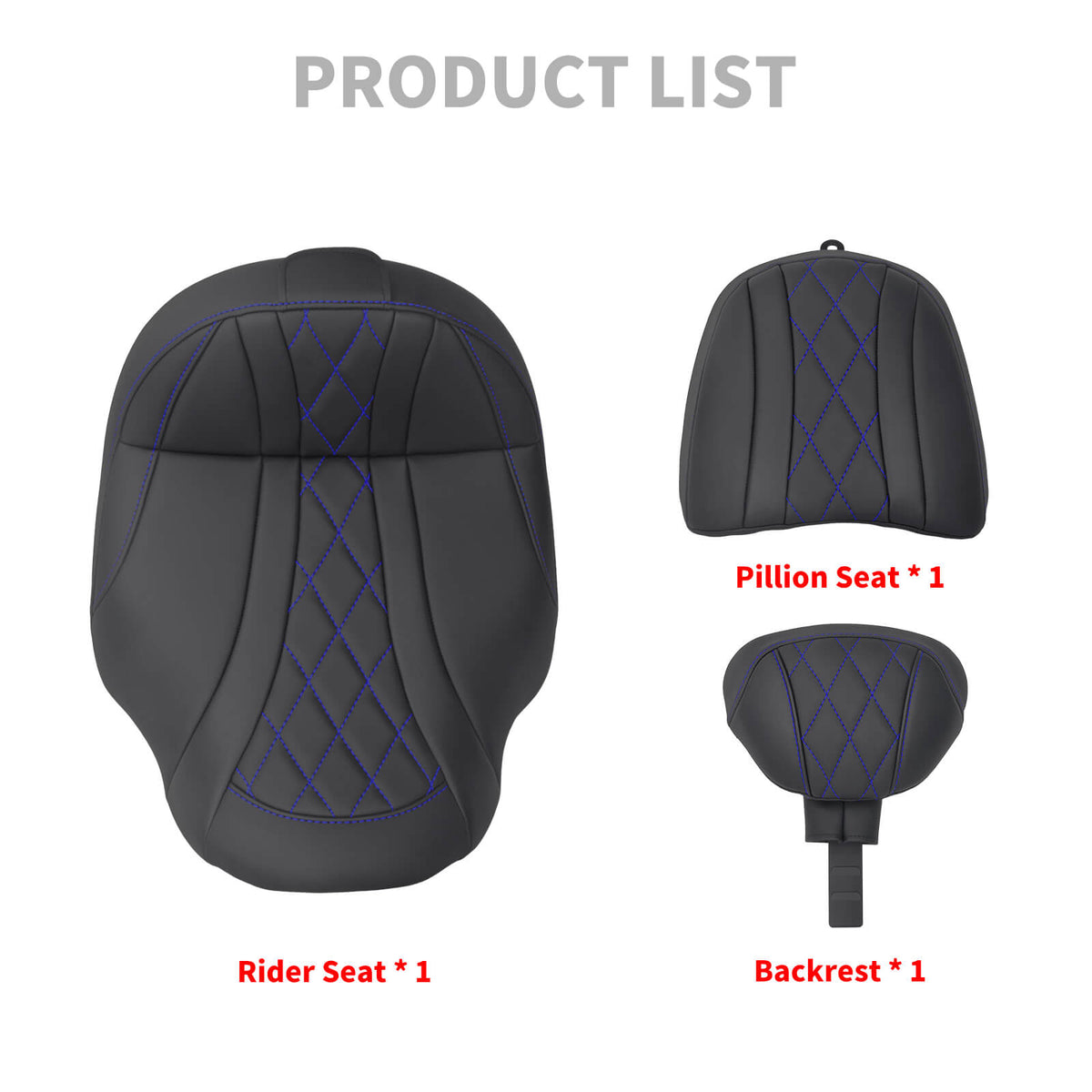 Two-Up Seat with Adjustable Backrest for Harley Touring ‘23.5-’25 | Mactions