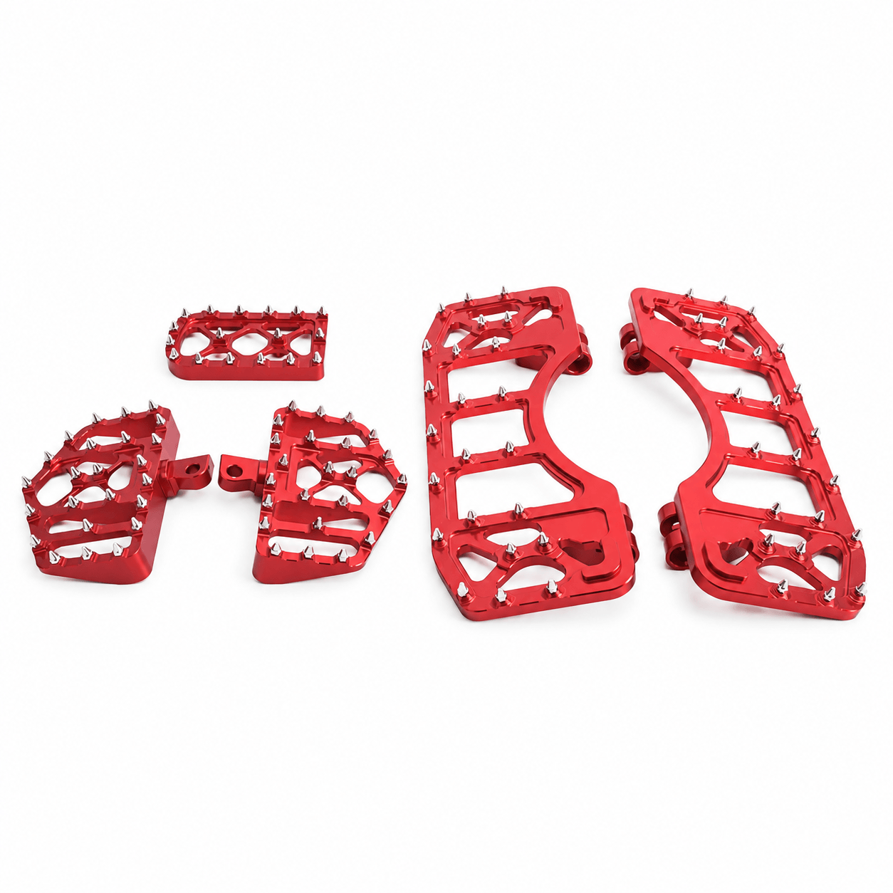 Red MX Style Footboards Set Passenger Pegs with Brake Pedal for Harley | Mactions