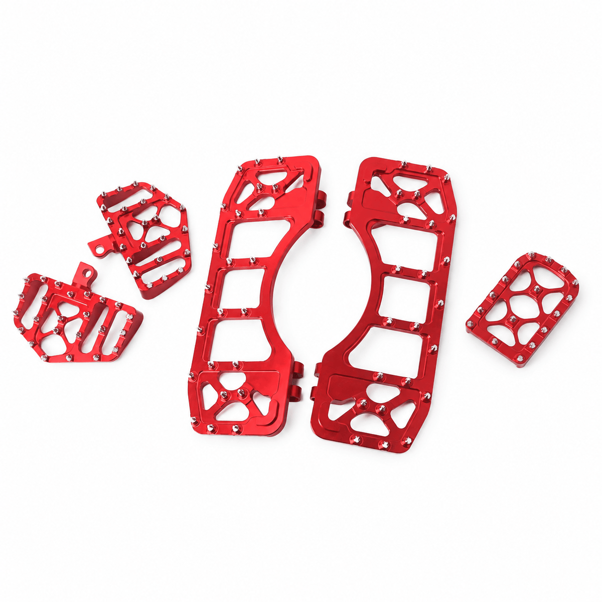 Red MX Style Footboards Set Passenger Pegs with Brake Pedal for Harley | Mactions