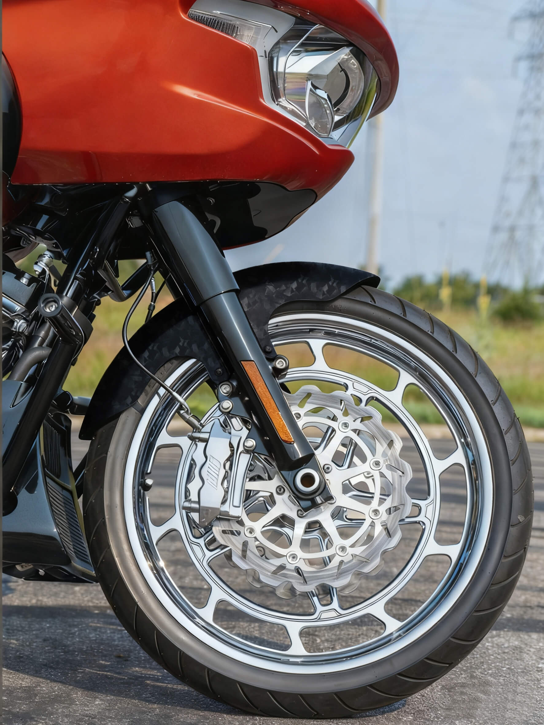 Forged Carbon Fiber Short Front Fender for Harley Touring 2009-2023 | Mactions