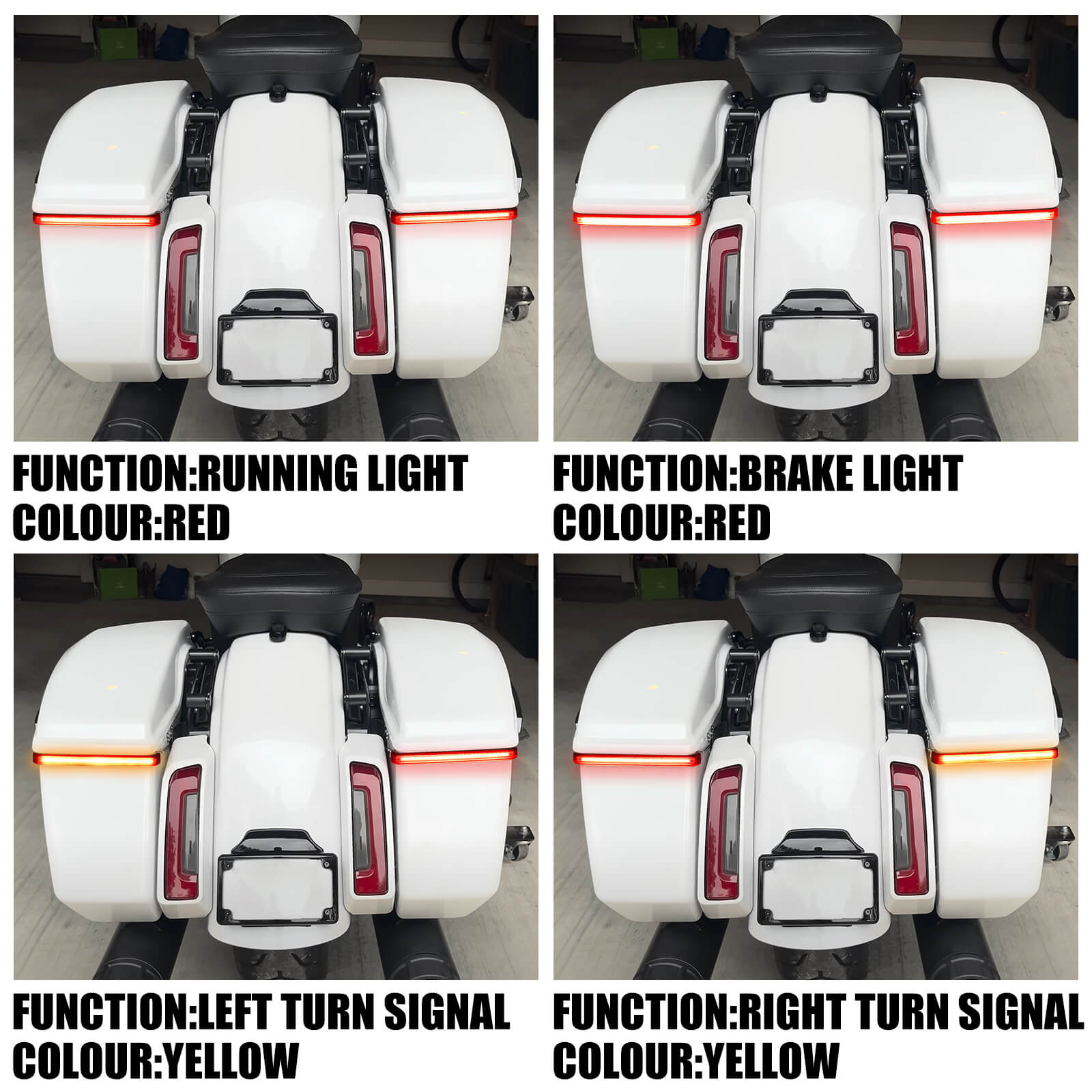 la024901 mactions LED Saddlebag Sequential flow Turn Signal Brake Taillights