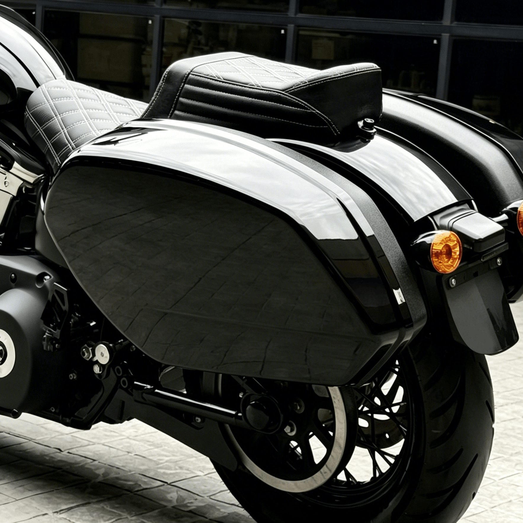 lu000202 mactions saddlebag set softail standard 2018 gloss black effect
