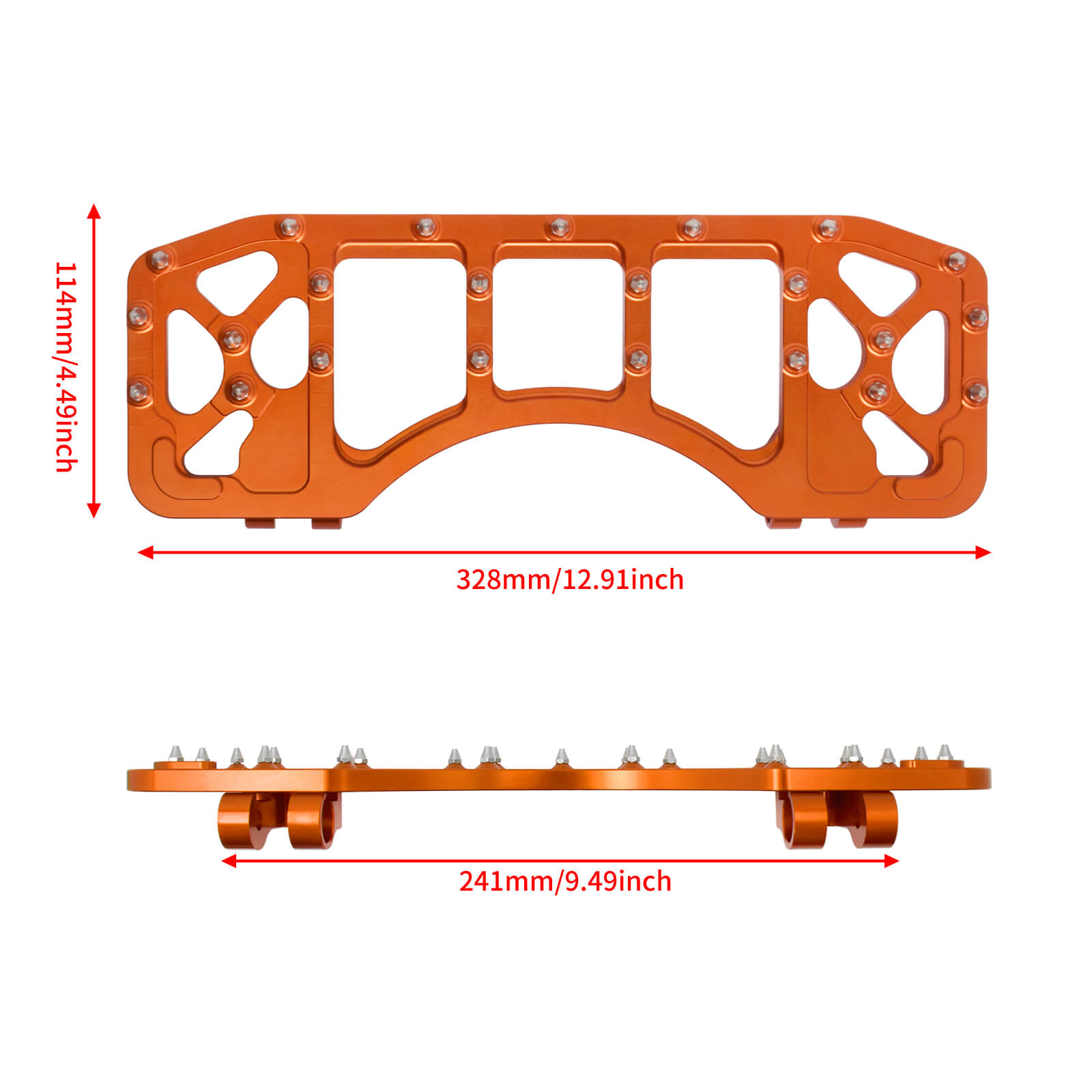 CNC Aluminum Floorboard Set in Anodized Orange for Harley Touring | Ma