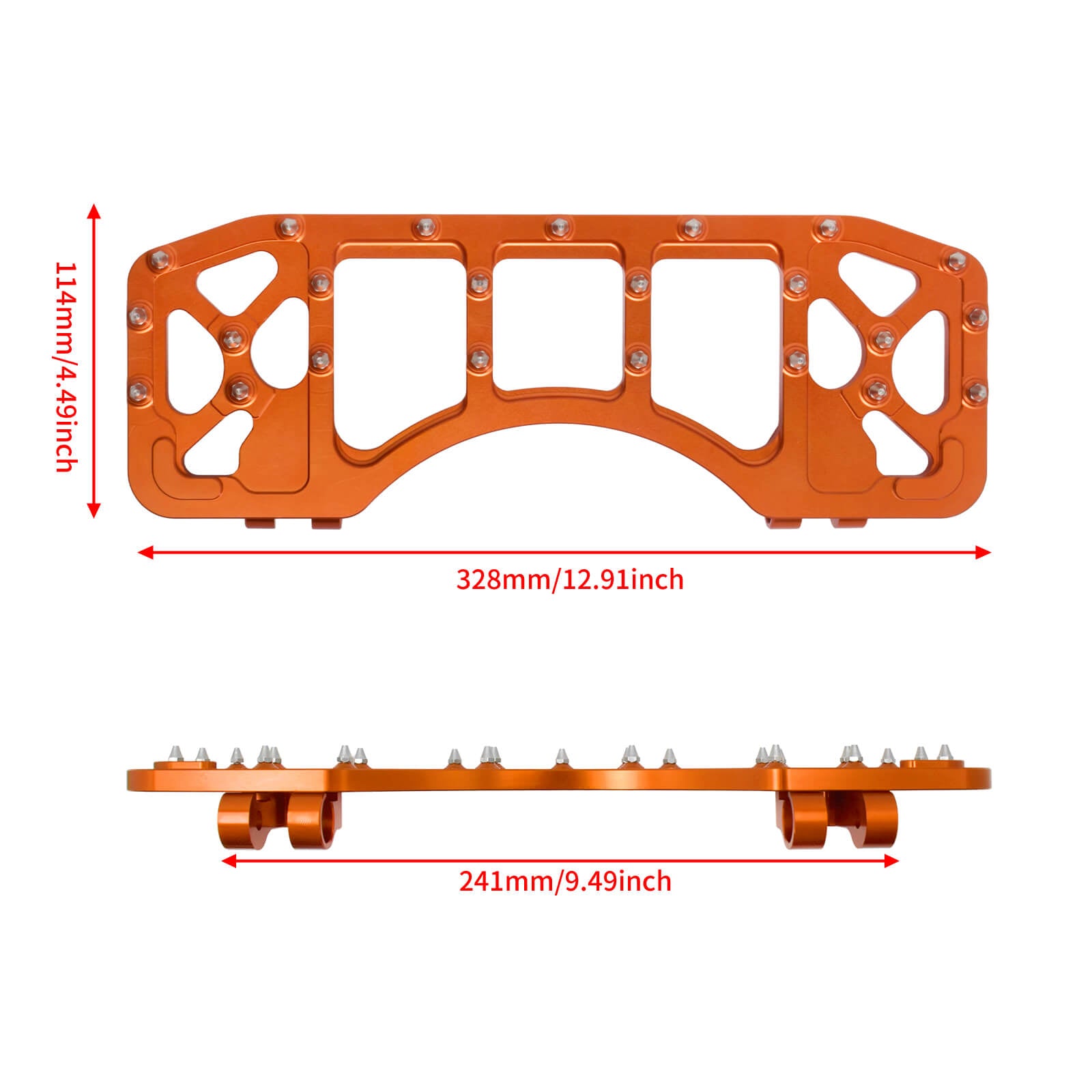 CNC Aluminum Floorboard Set in Anodized Orange for Harley Touring | Mactions