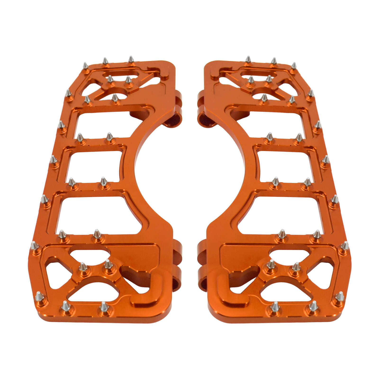 CNC Aluminum Floorboard Set in Anodized Orange for Harley Touring | Mactions