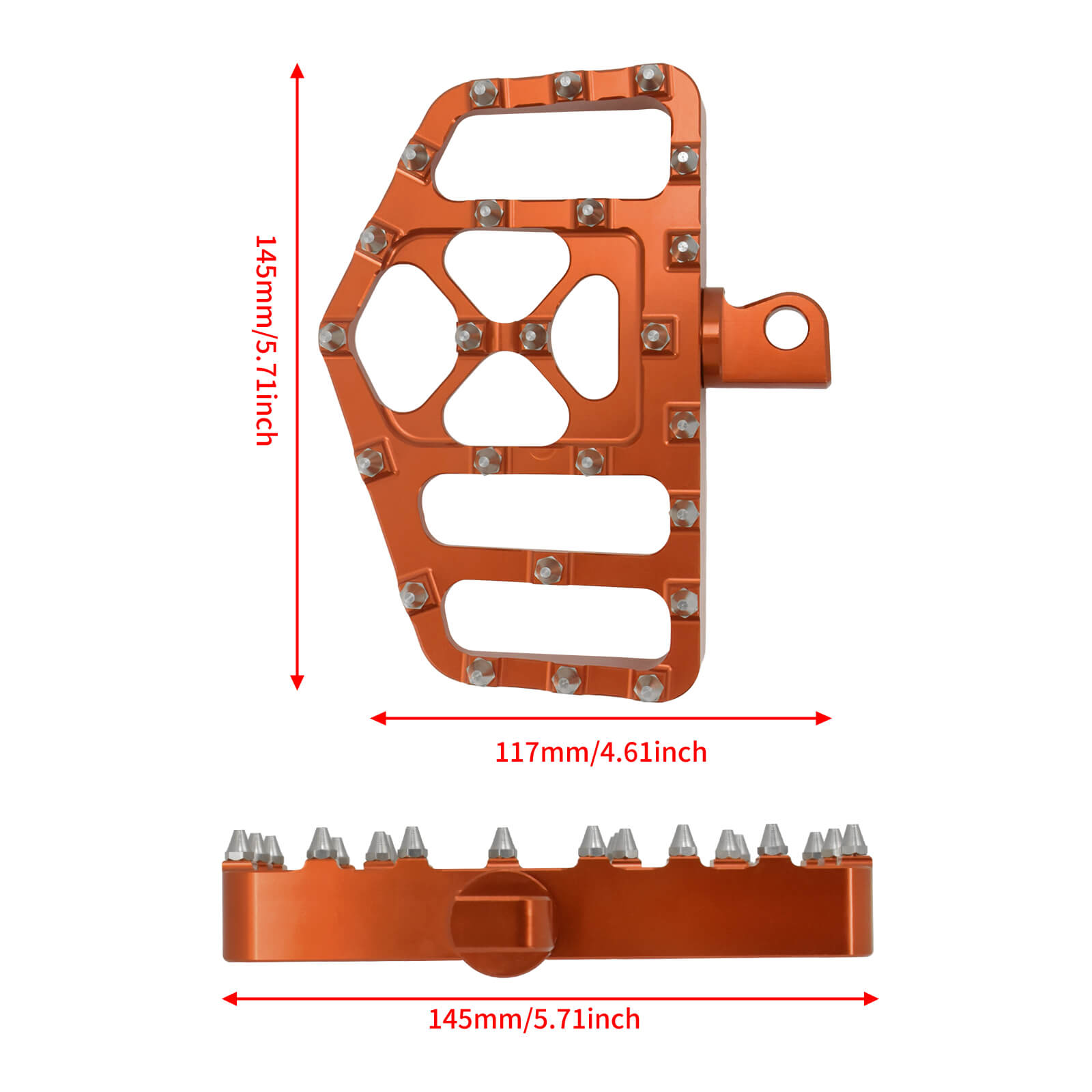 CNC Aluminum Floorboard Set in Anodized Orange for Harley Touring | Mactions