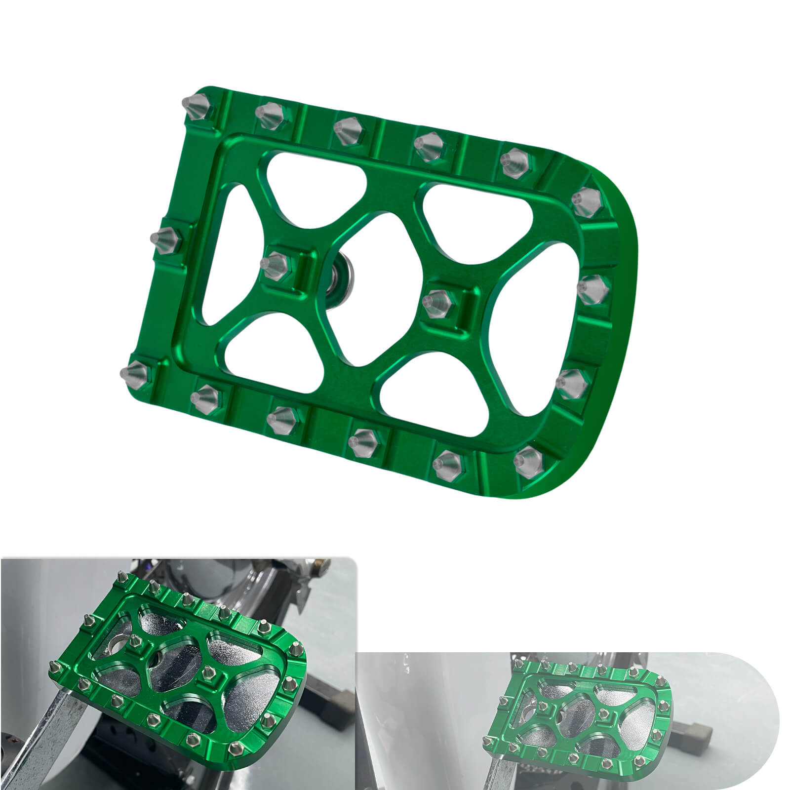 pe012007 mactions brake foot pad softail 2024 green effect