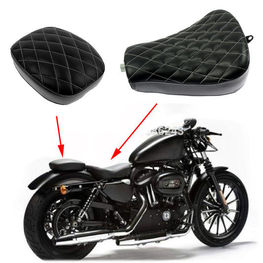 Rider & Passenger Solo Seat Pad Set Fit Harley Sportster 2010-2015 | Mactions
