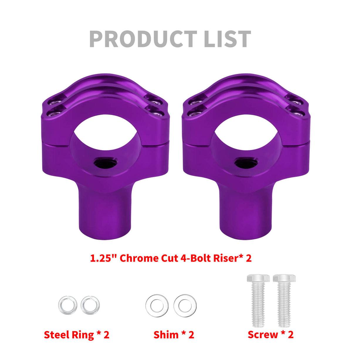 CNC 1.25 Inch Handlebar Risers for Harley Models Dyna Touring | Mactions
