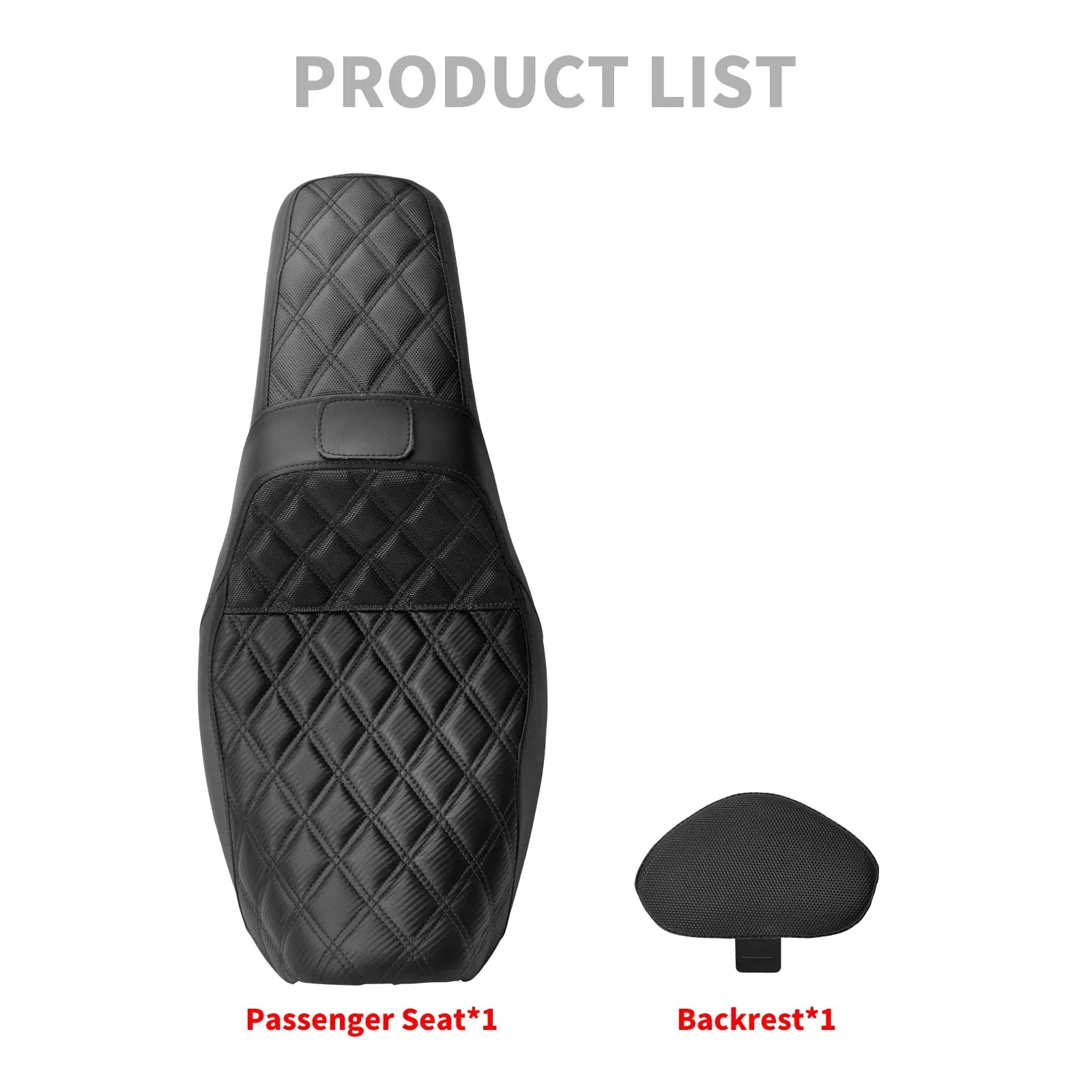 Two-Up Rider & Passenger Seat with Backrest for Harley Dyna 2006–2017 | Leather Lattice Stitch – Mactions