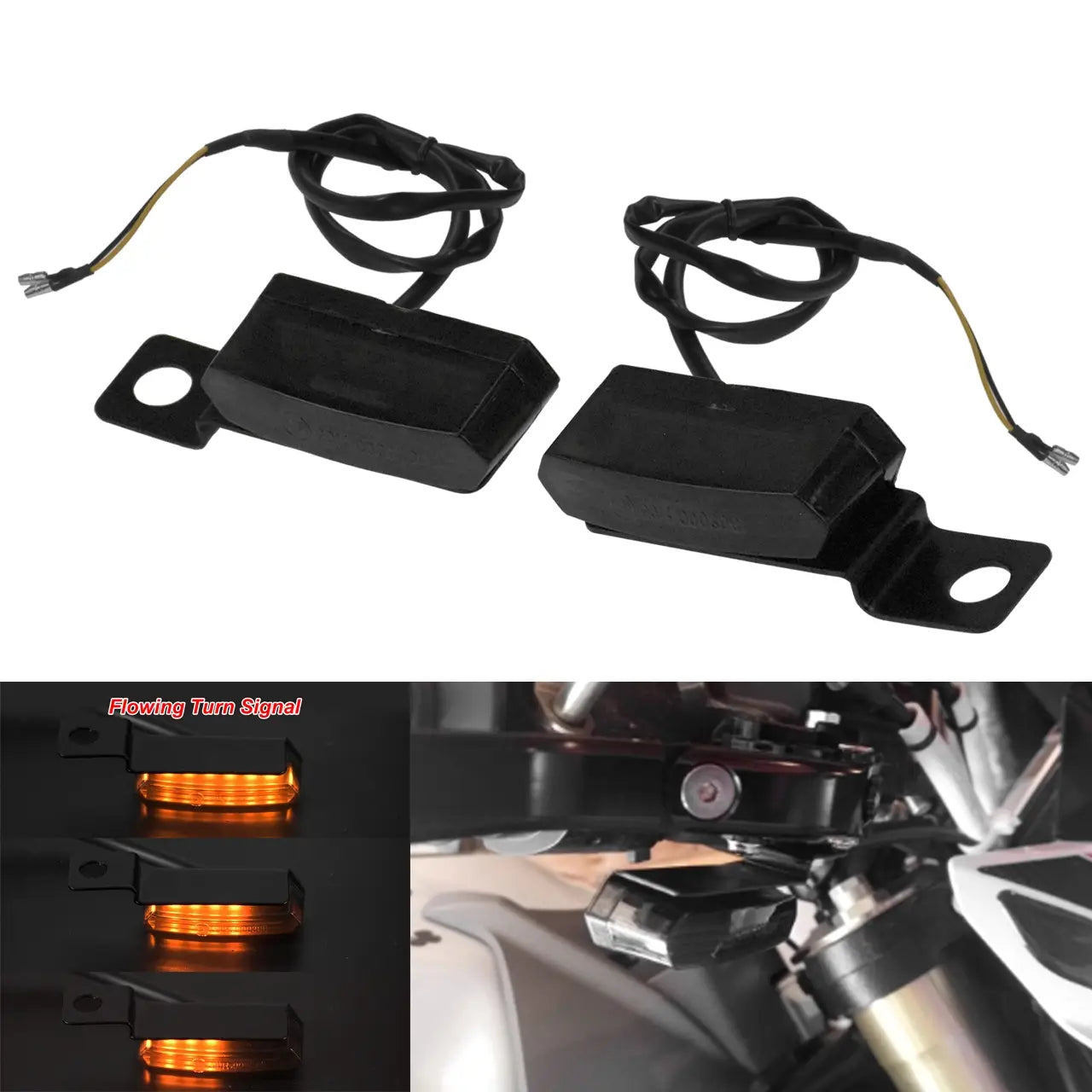 2X Motorcycle LED Turn Signal Indicators Flowing Lights Amber Mini Blinker | Mactions